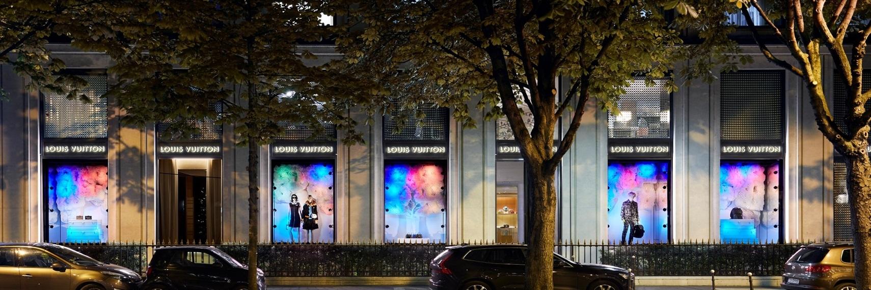 windows of a Louis Vuitton store