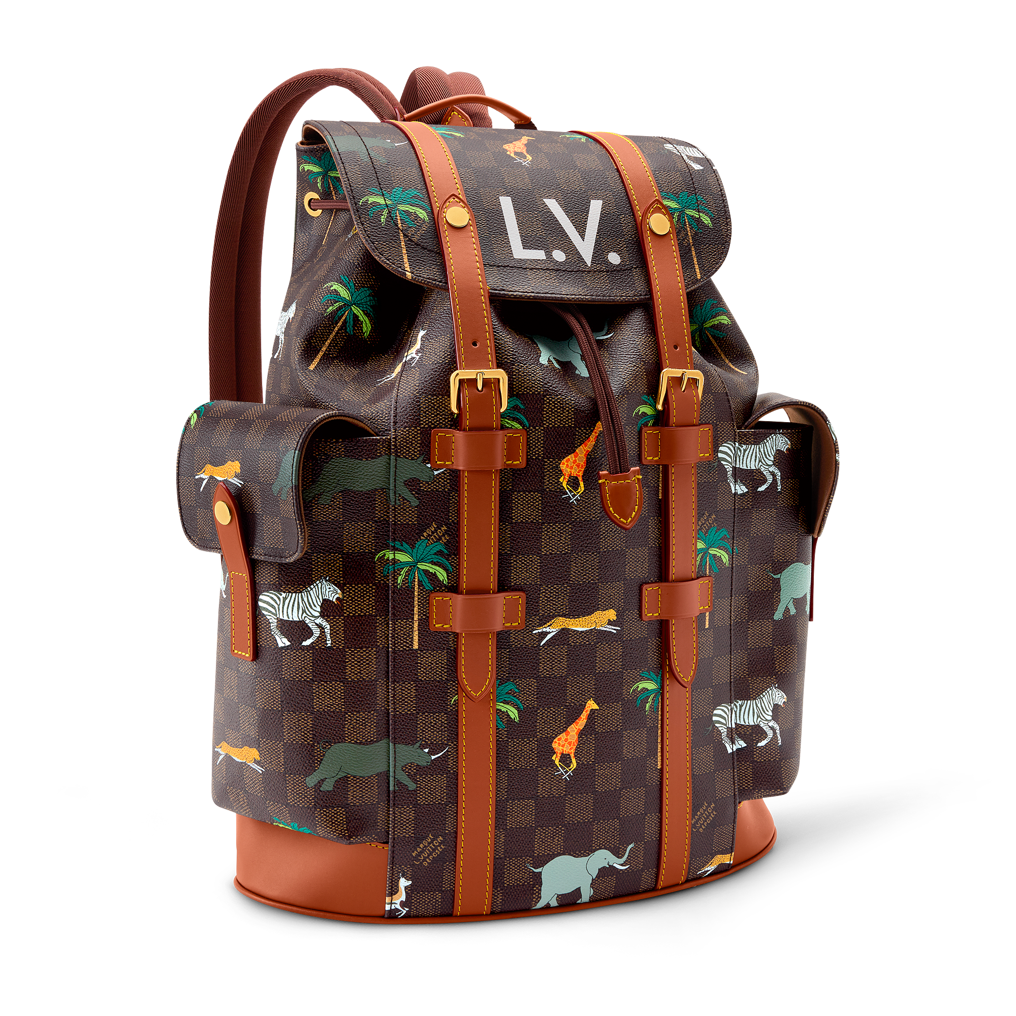 Leather -- CHRISTOPHER Medium Backpack - LV X THE DARJELING LIMITED Collection