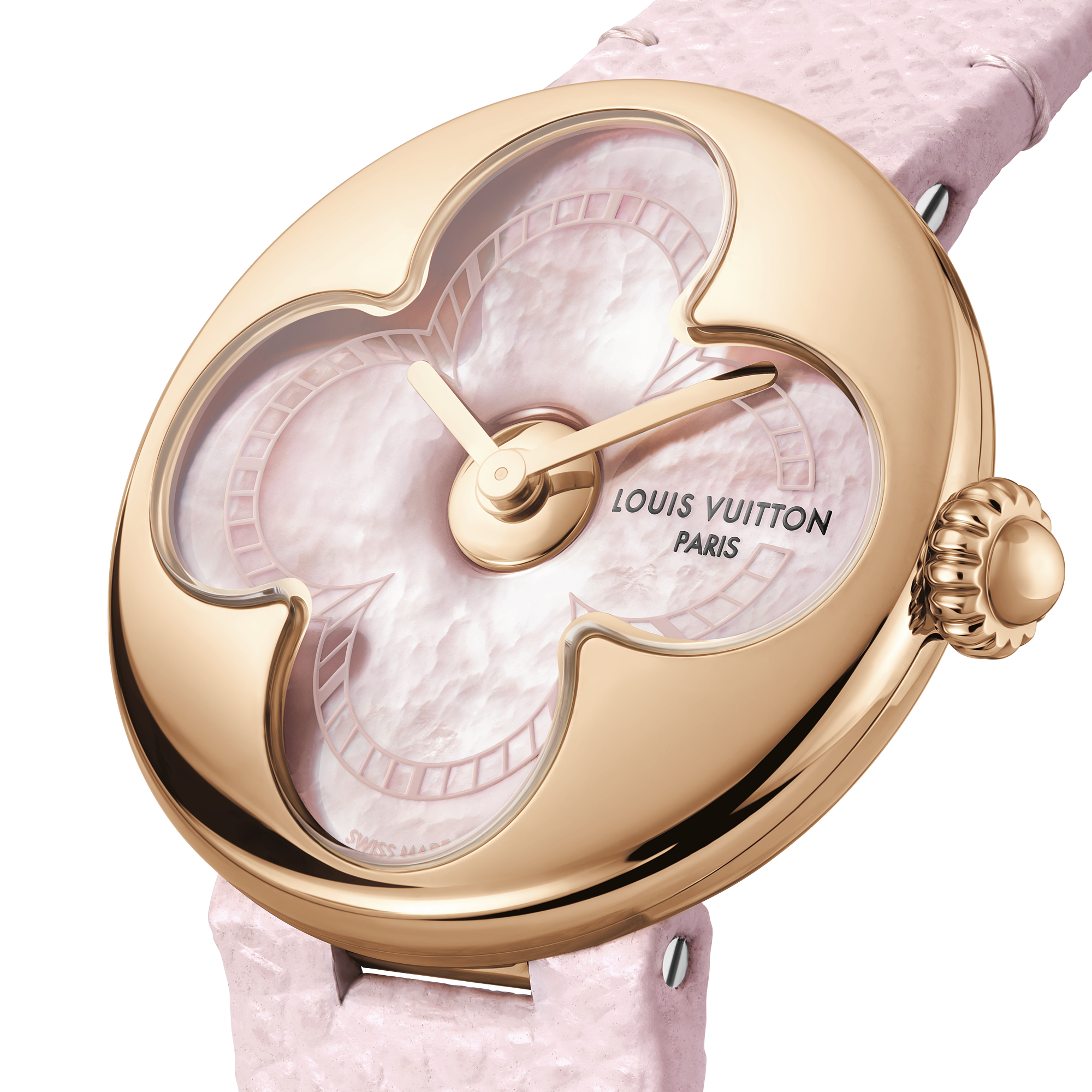 COLOR BLOSSOM 18K gold (rose) shell quartz watch, 26 mm - 3