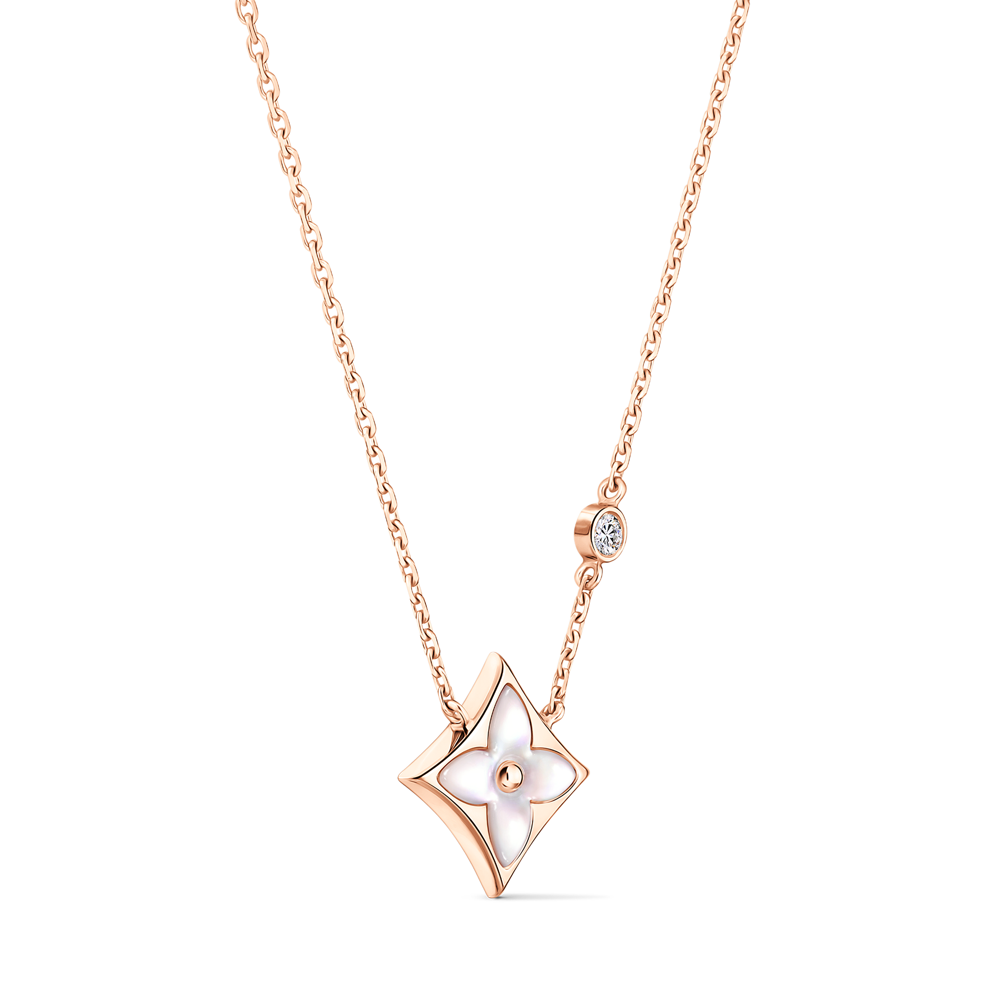 COLOR BLOSSOM BB STAR 18K Gold Shell Diamond Necklace - 3