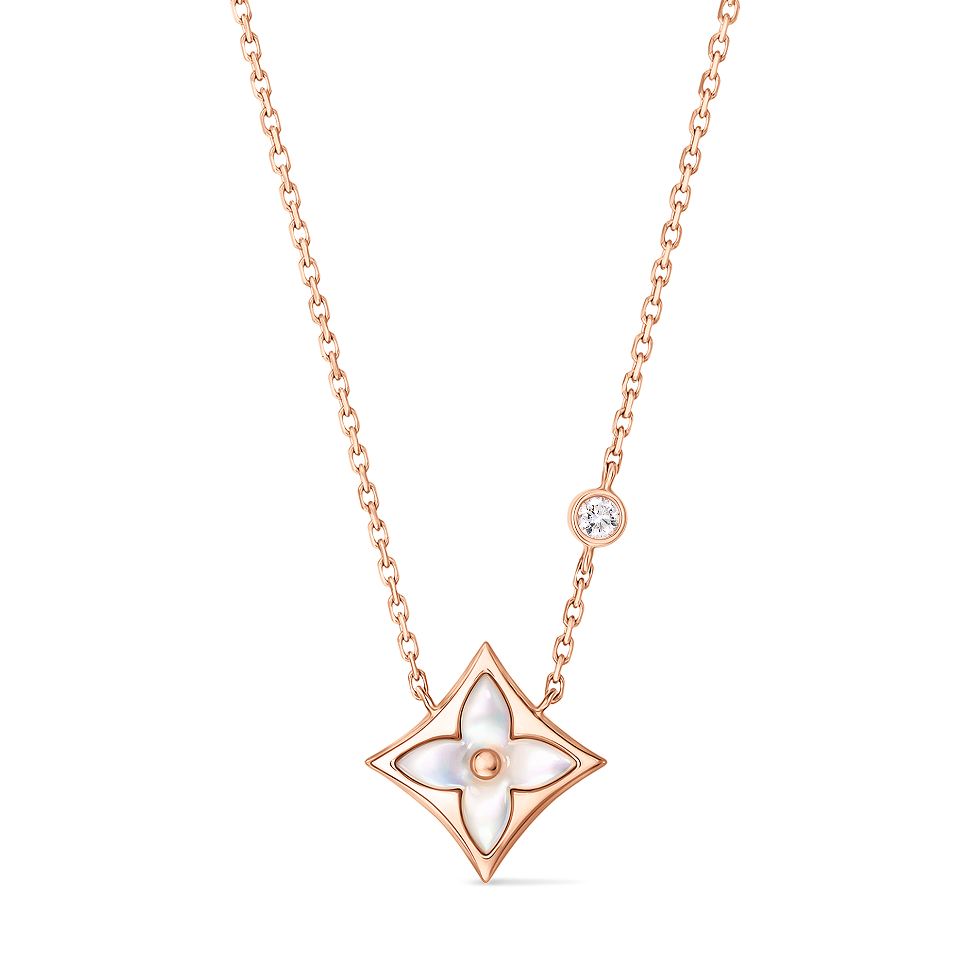 COLOR BLOSSOM BB STAR 18K Gold Shell Diamond Necklace - 1