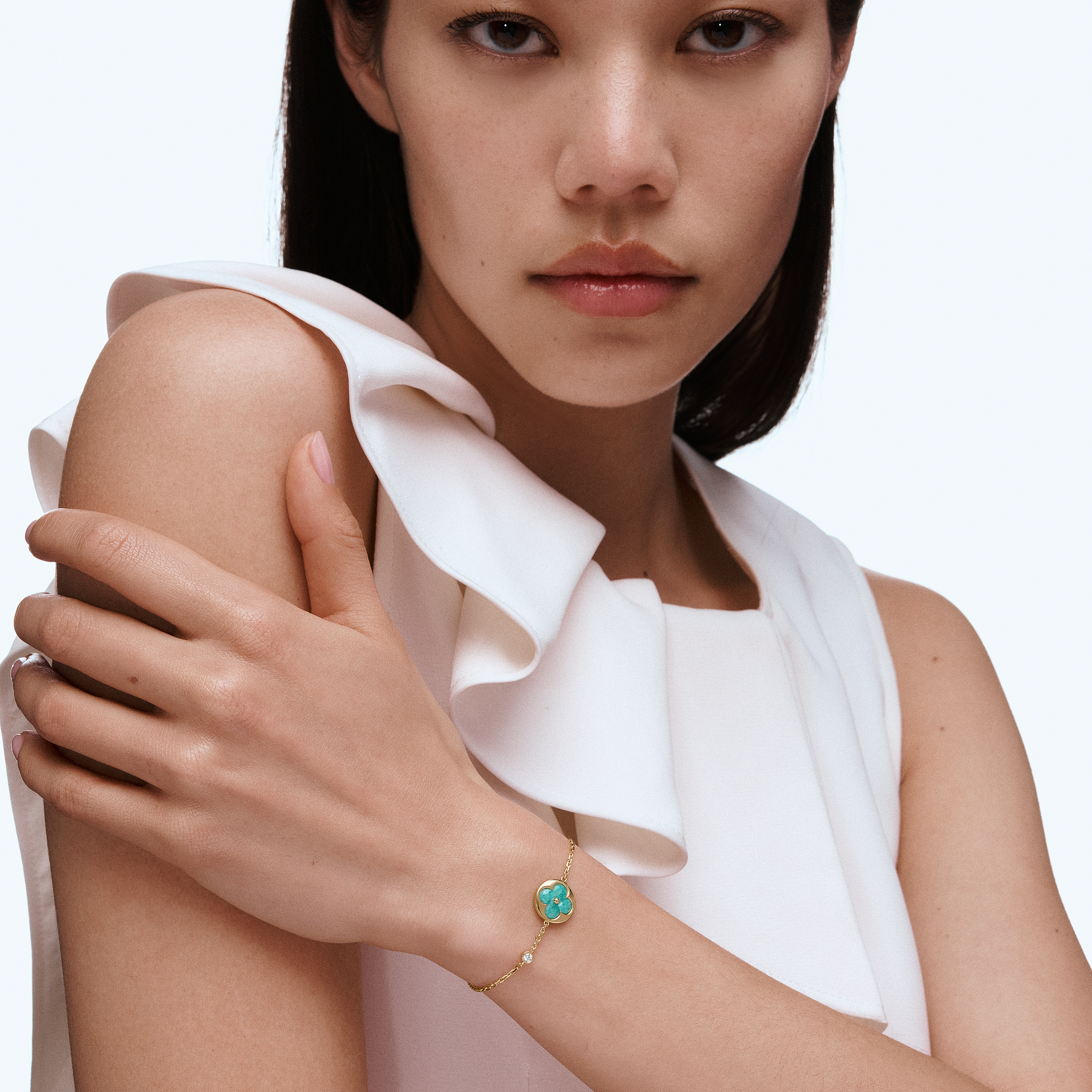 COLOR BLOSSOM BB SUN 18K Gold Amazonite Diamond Bracelet - 2
