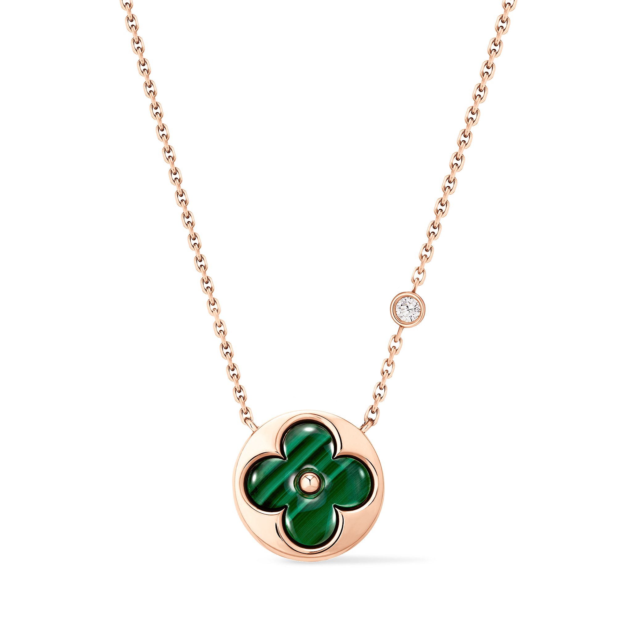 COLOR BLOSSOM BB SUN 18K Gold Malachite Diamond Necklace - 1
