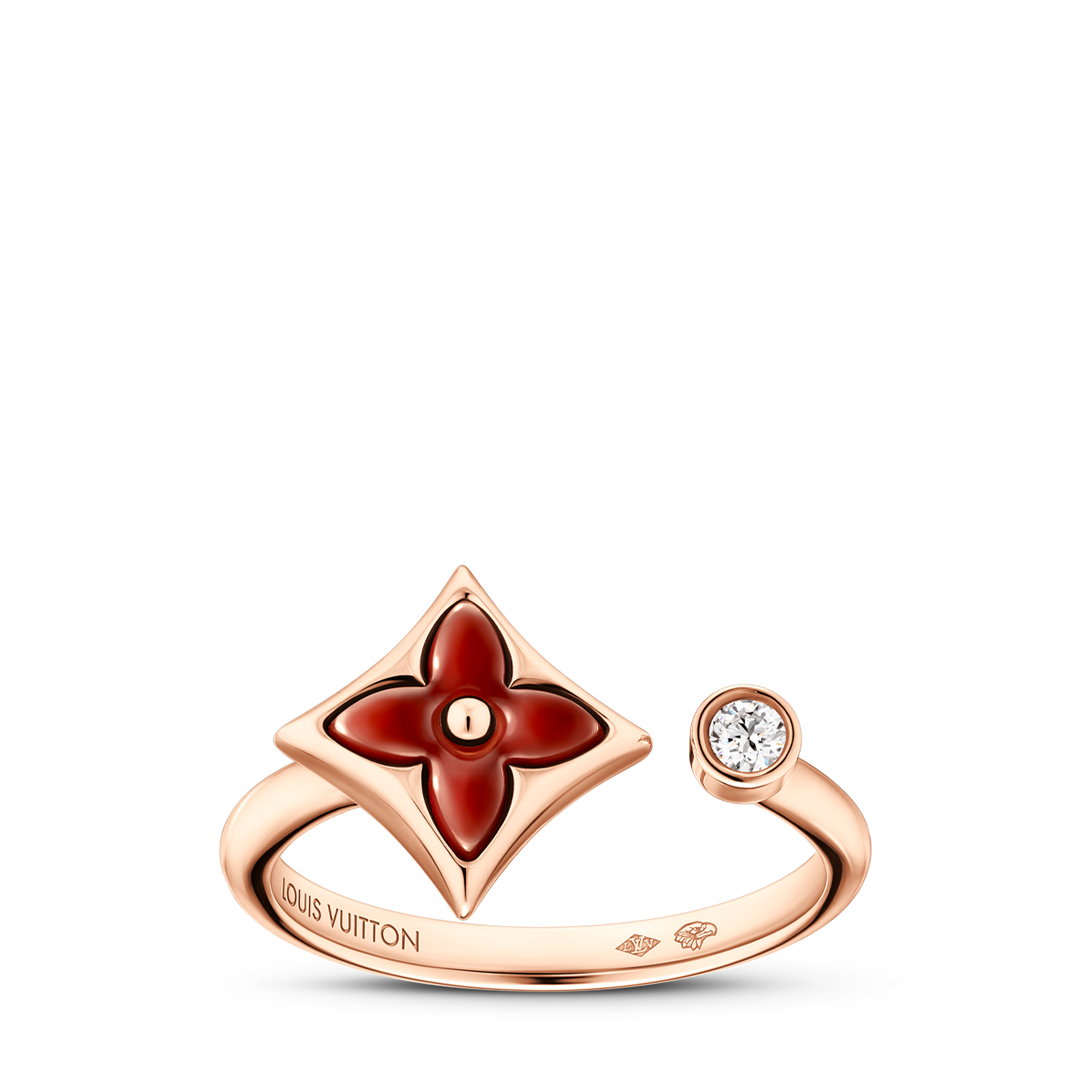 COLOR BLOSSOM MINI STAR 18K Gold Light Chalcedony Diamond Ring - 1