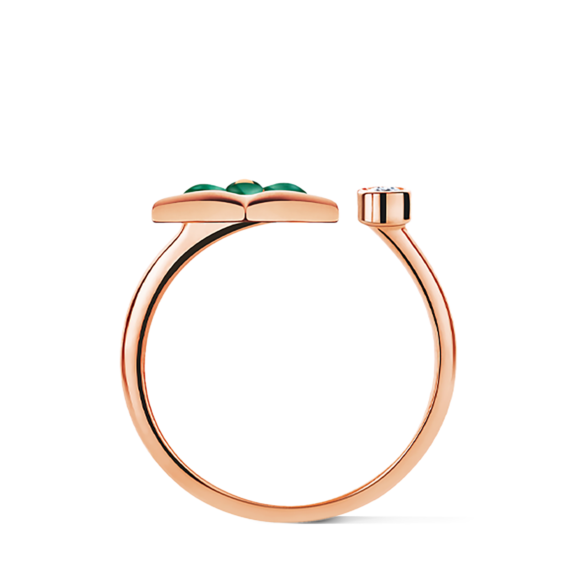 COLOR BLOSSOM MINI STAR 18K Gold Malachite Diamond Ring - 3