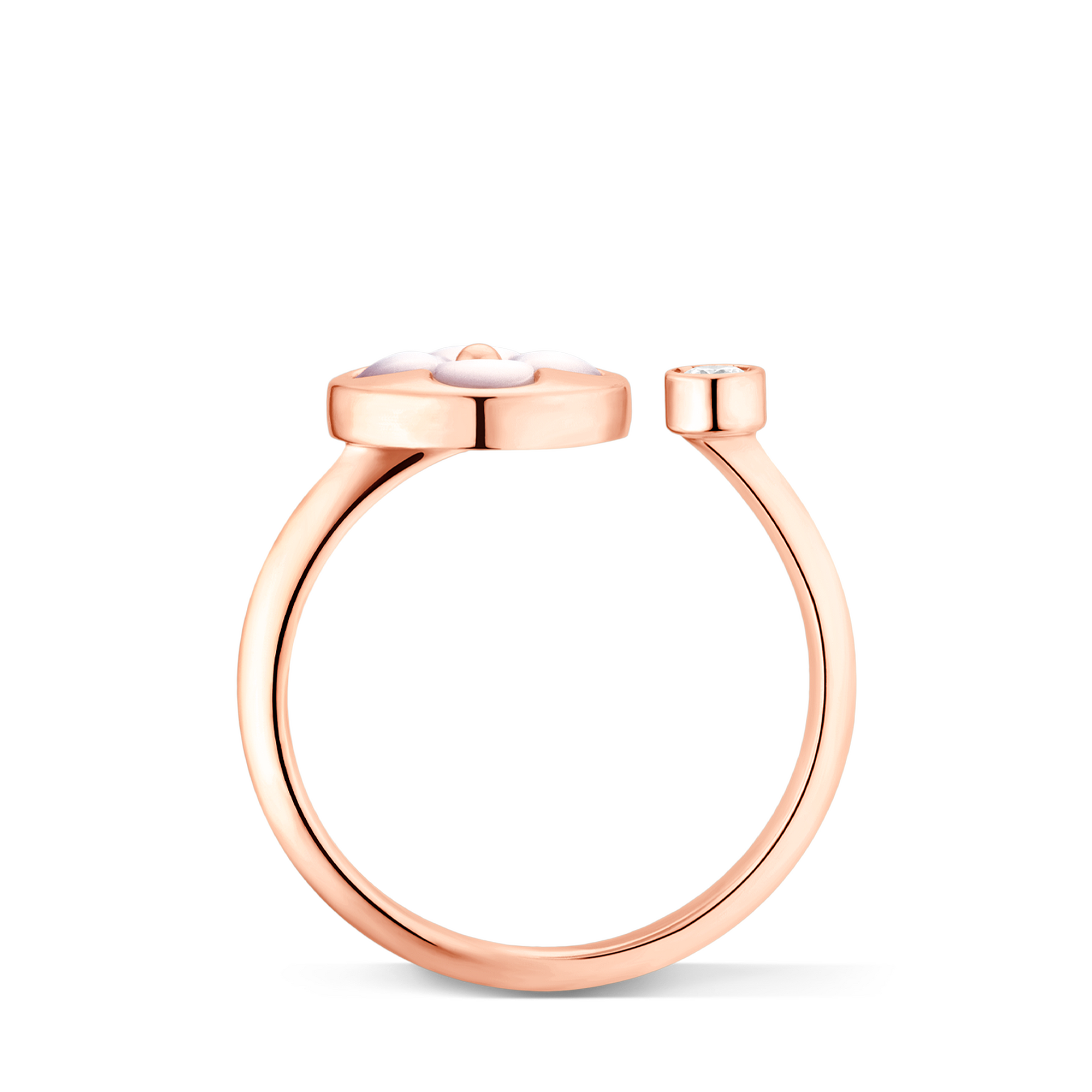 COLOR BLOSSOM MINI SUN 18K Gold Shell Diamond Ring - 4