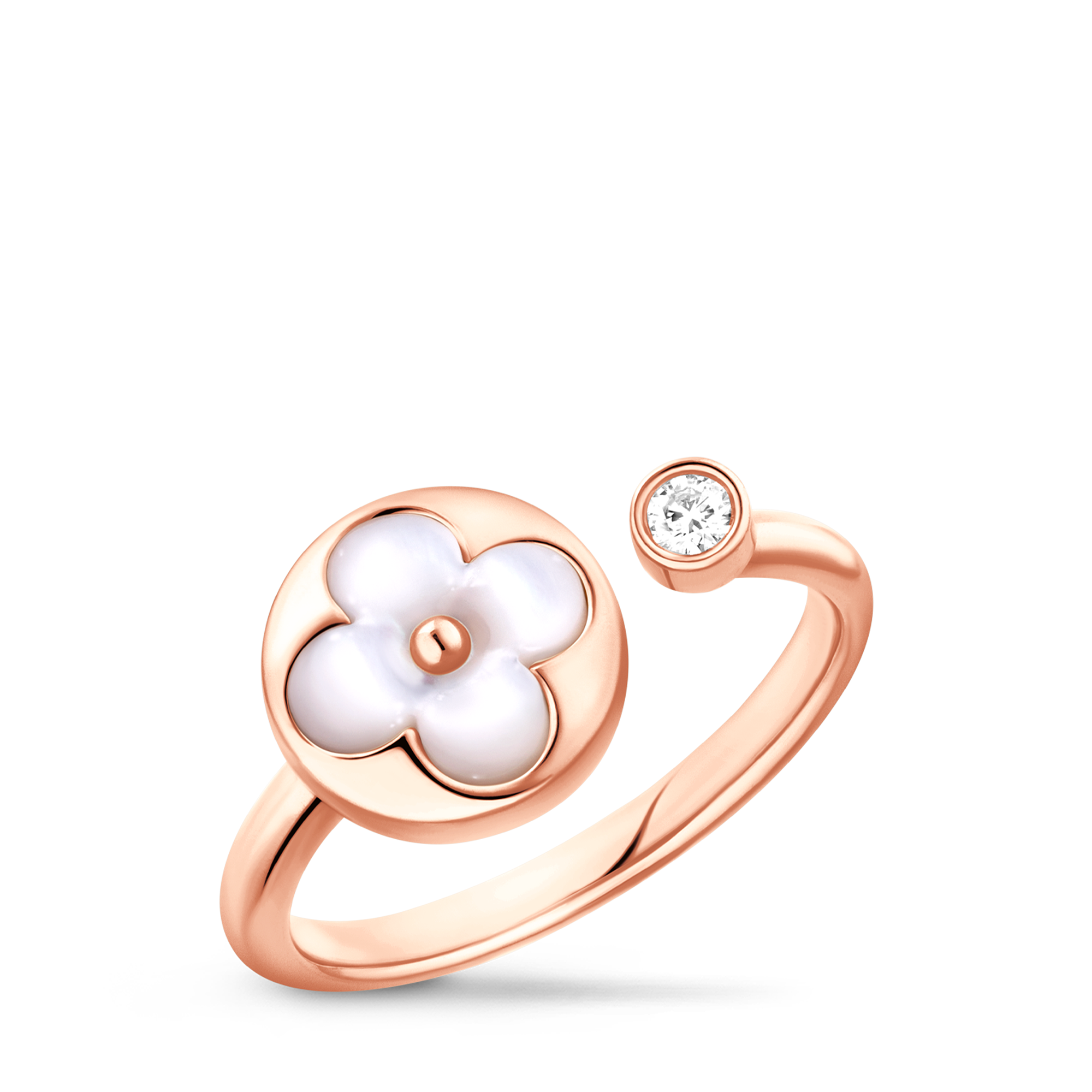 COLOR BLOSSOM MINI SUN 18K Gold Shell Diamond Ring - 3