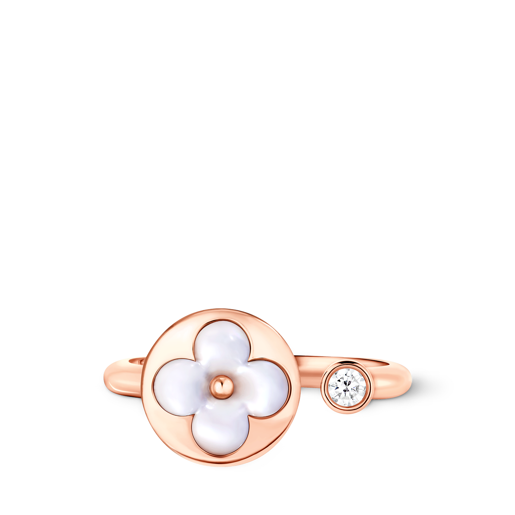 COLOR BLOSSOM MINI SUN 18K Gold Shell Diamond Ring - 1
