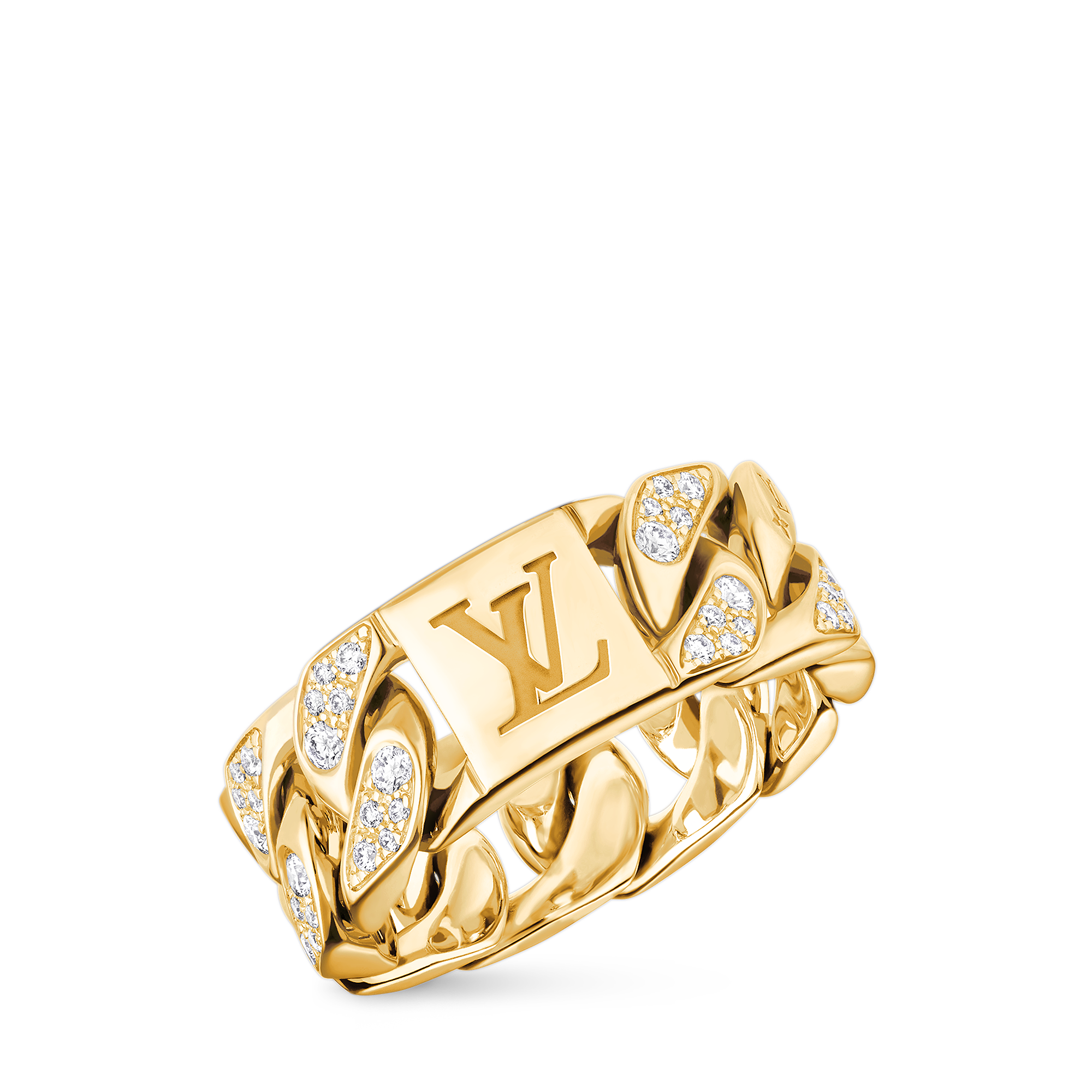 CUBAN CHAIN 18K Gold (Yellow) Diamond Ring - 3