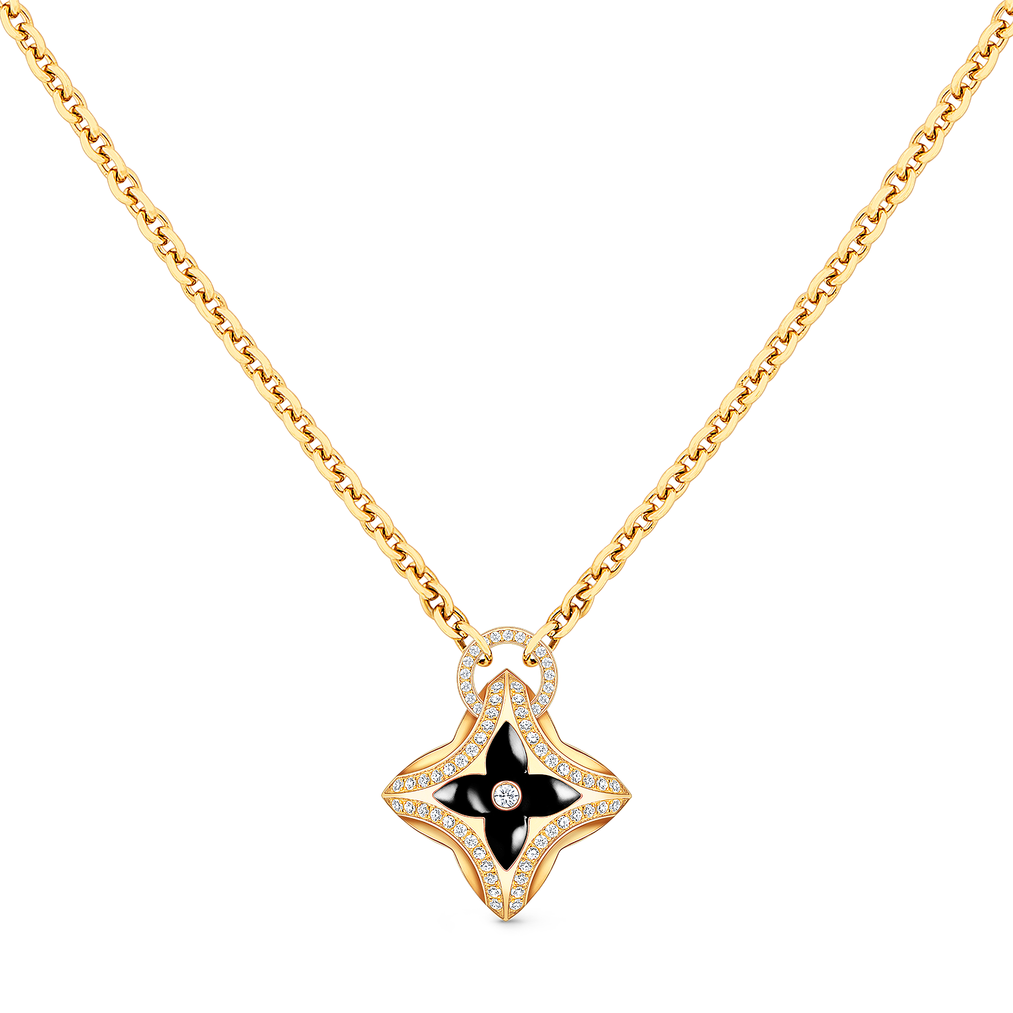 EVER BLOSSOM 18K Gold Agate Diamond Necklace - 1