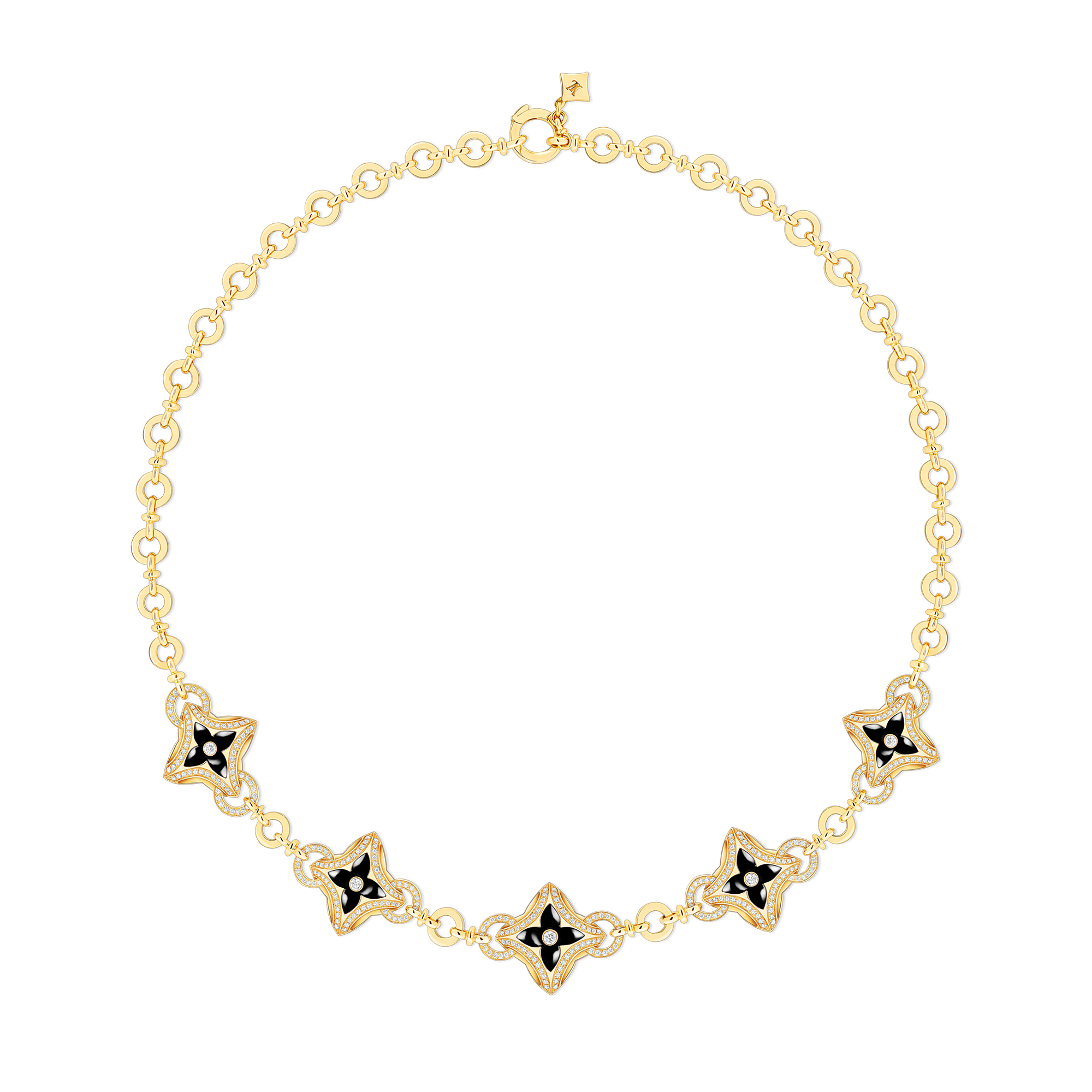 EVER BLOSSOM 18K Gold Agate Diamond Necklace - 1