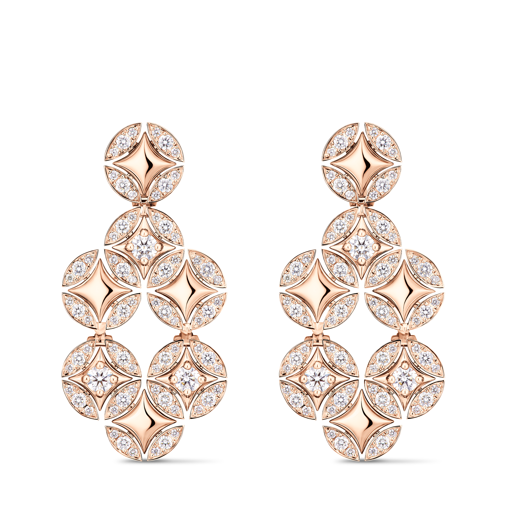 GALAXIE 18K Gold (Rose Gold) Diamond Earrings - 1