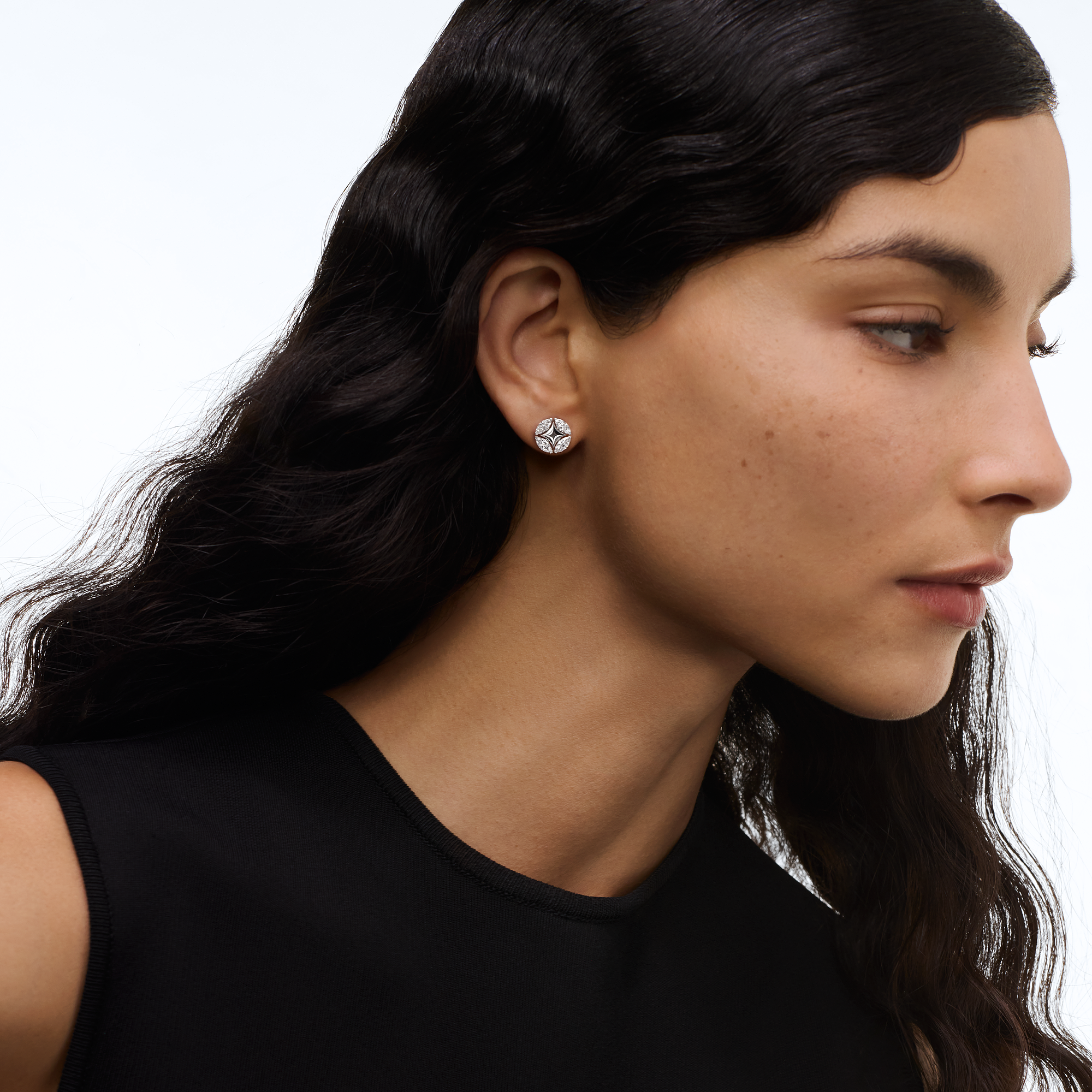 GALAXIE 18K gold (white) diamond stud earrings - 2