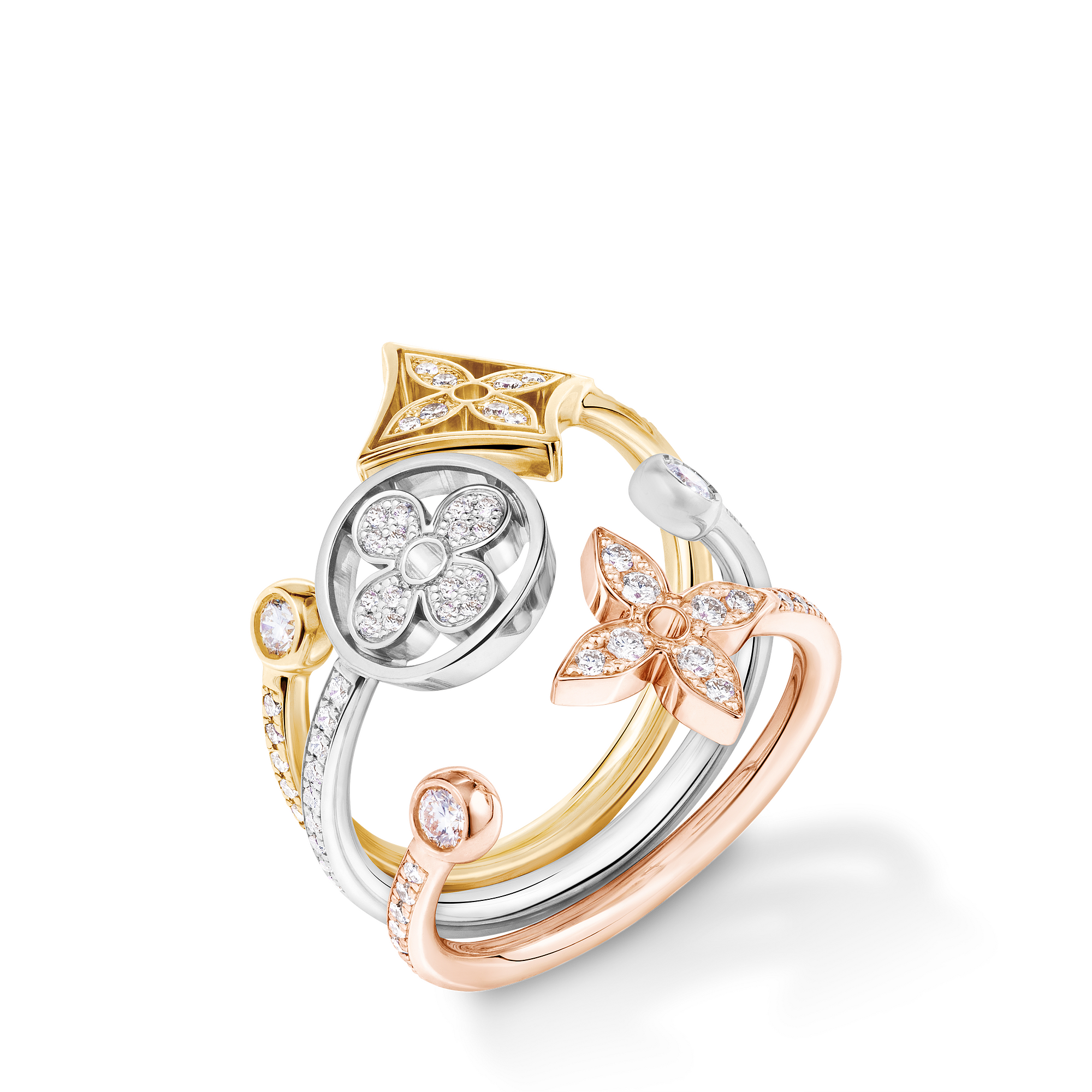 IDYLLE BLOSSOM 18K Gold Paved Diamond Ring - 3