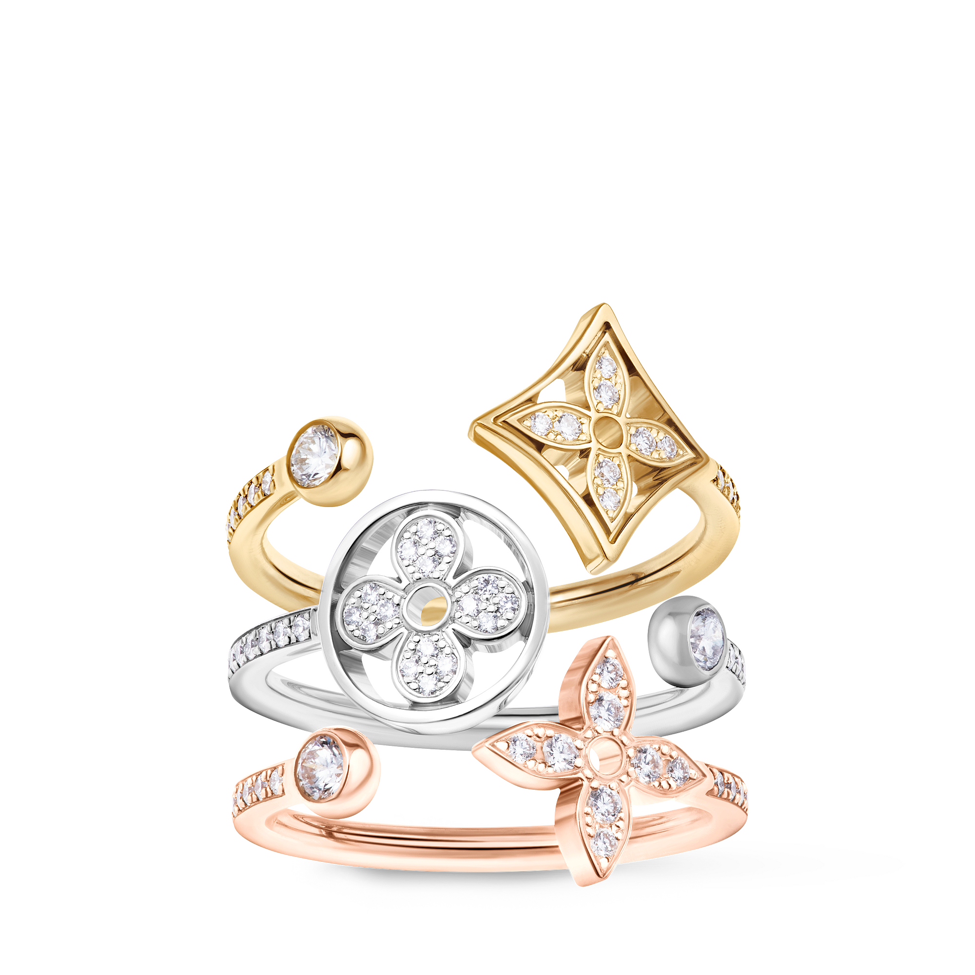 IDYLLE BLOSSOM 18K Gold Paved Diamond Ring - 1