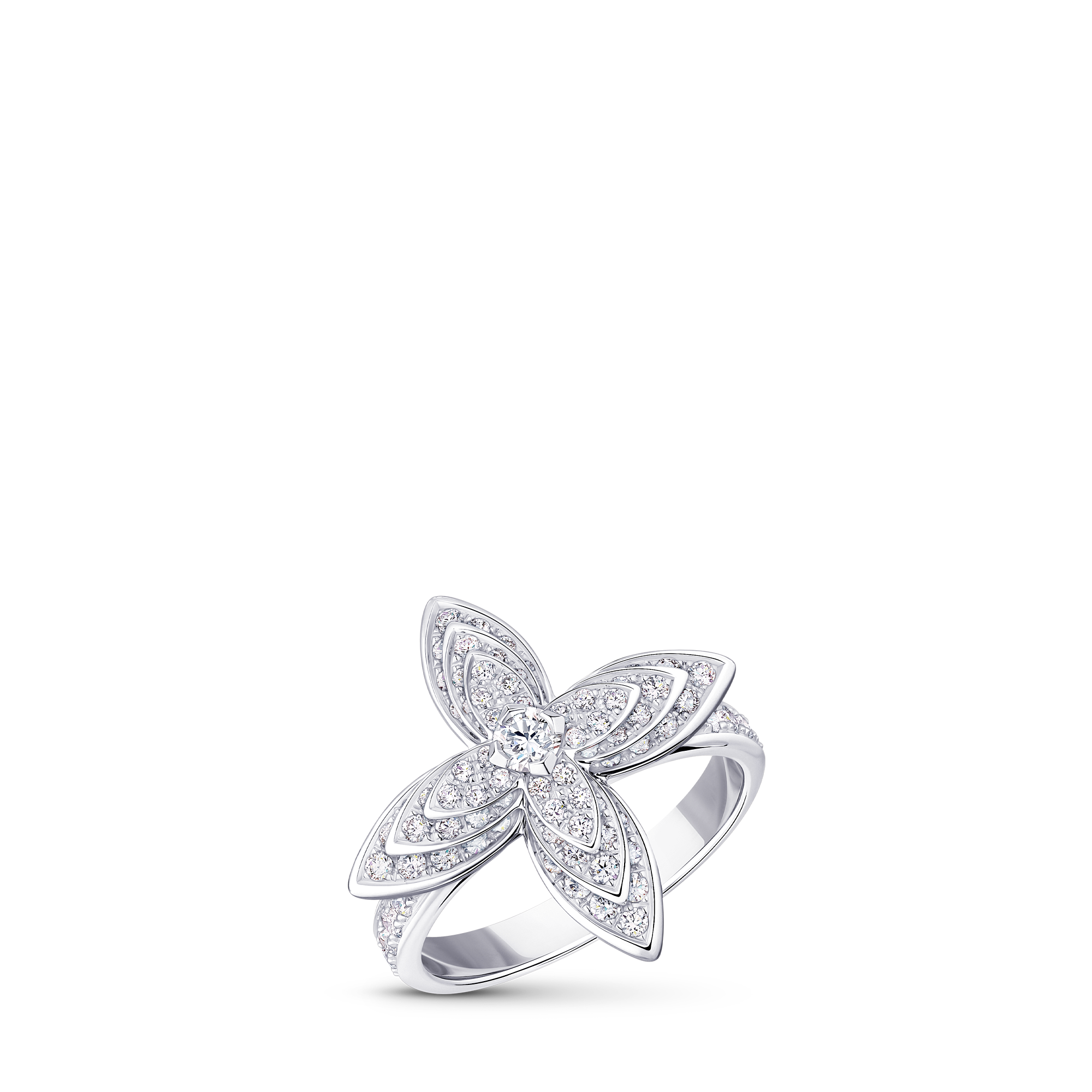 IDYLLE BLOSSOM 18K Gold (White) Diamond Ring - 3