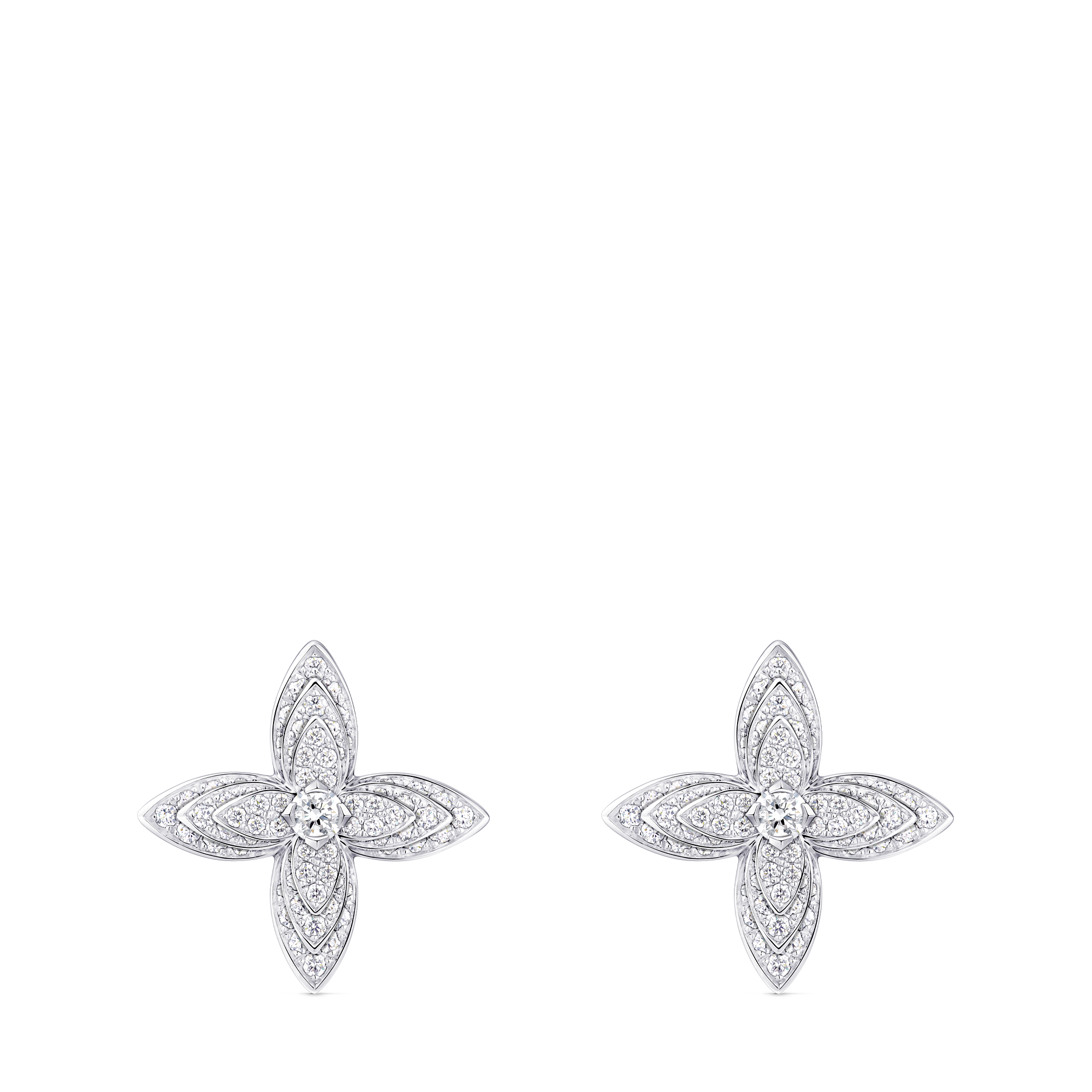 IDYLLE BLOSSOM 18K gold (white) diamond earrings - 1