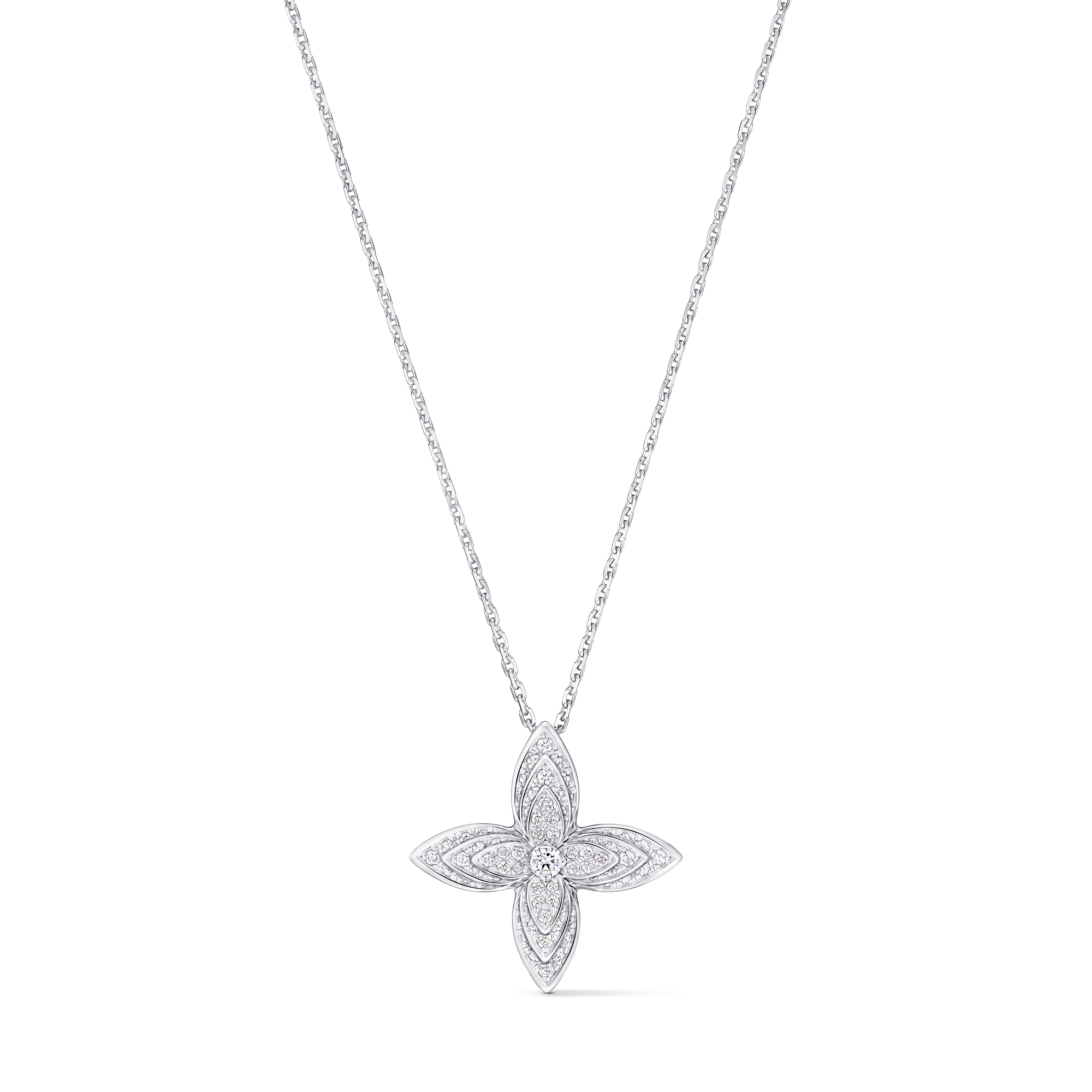 IDYLLE BLOSSOM 18K gold (white) diamond necklace - 1