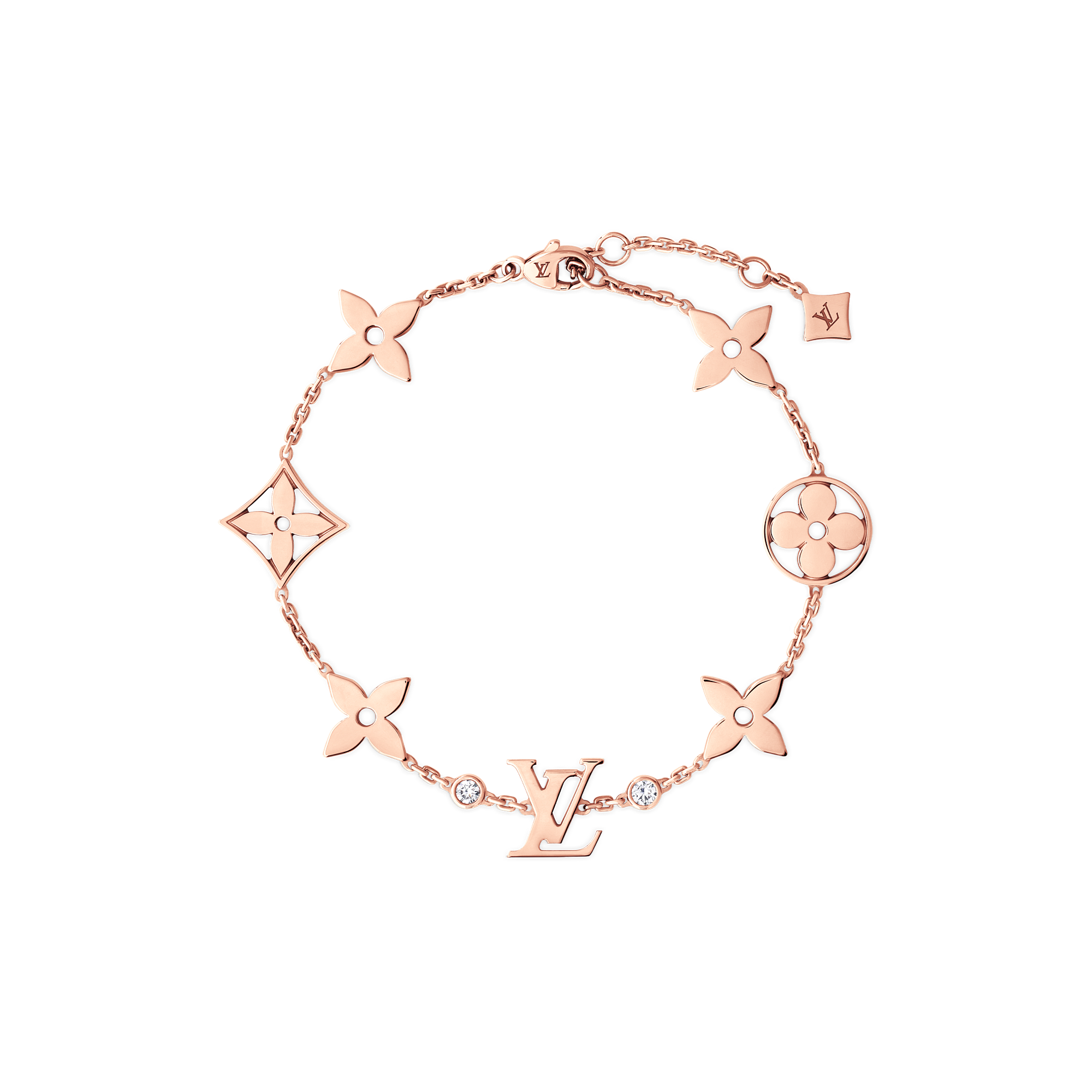 IDYLLE BLOSSOM MULTI-MOTIF 18K GOLD DIAMOND BRACELET - 1