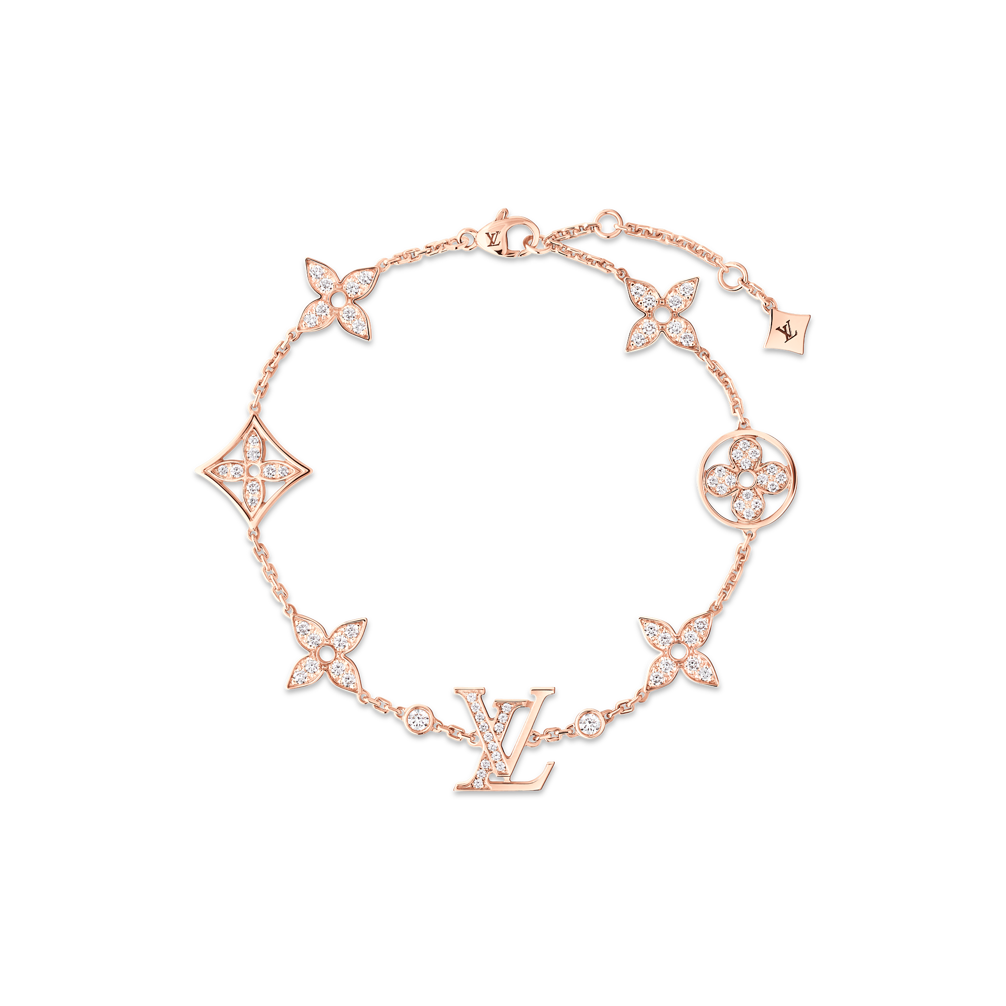 IDYLLE BLOSSOM MULTI-MOTIF 18K GOLD DIAMOND BRACELET - 1