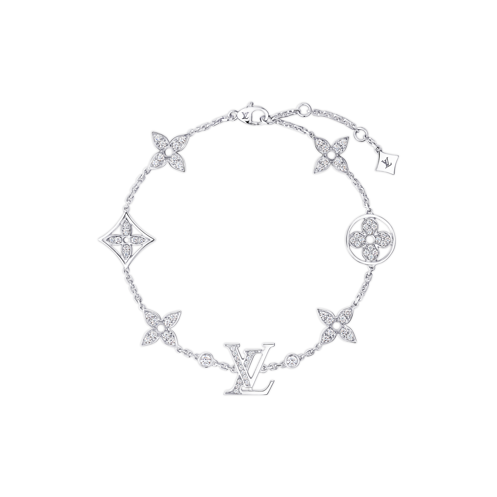 IDYLLE BLOSSOM MULTI-MOTIF 18K GOLD DIAMOND BRACELET - 1
