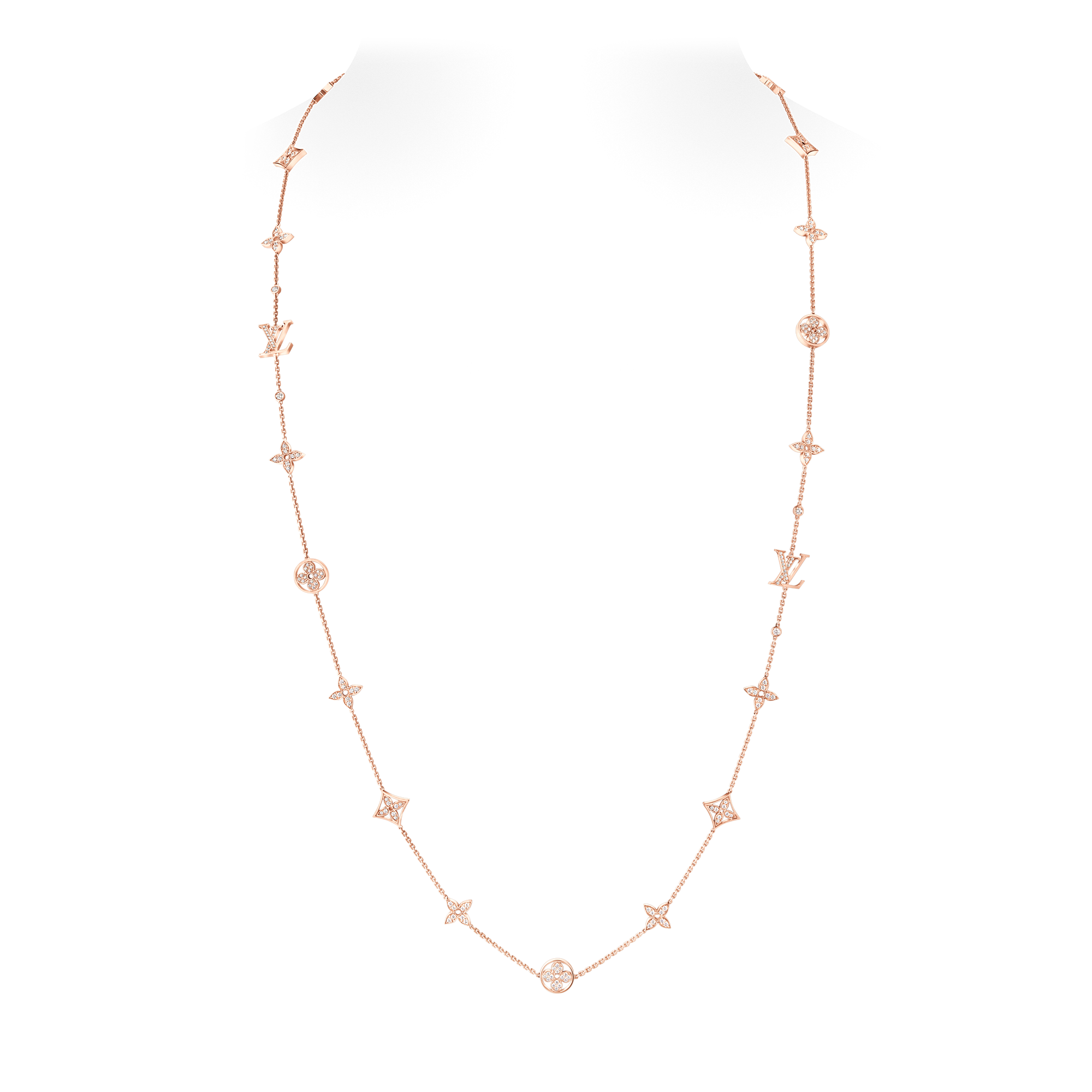 IDYLLE BLOSSOM MULTI-MOTIF 18K Gold Diamond Long Necklace - 3