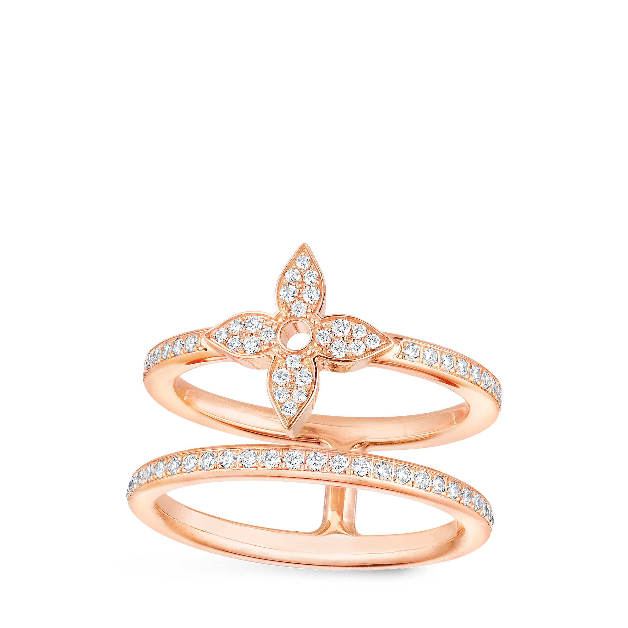 IDYLLE BLOSSOM TWO-ROW 18K Gold Diamond Ring - 3