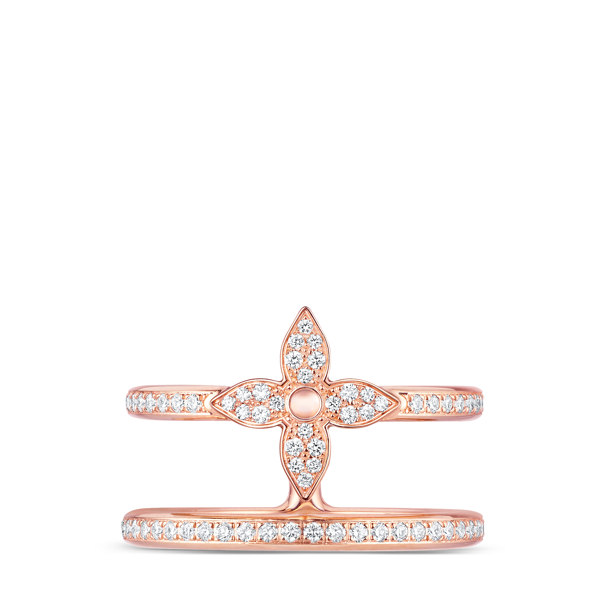 IDYLLE BLOSSOM TWO-ROW 18K Gold Diamond Ring - 1