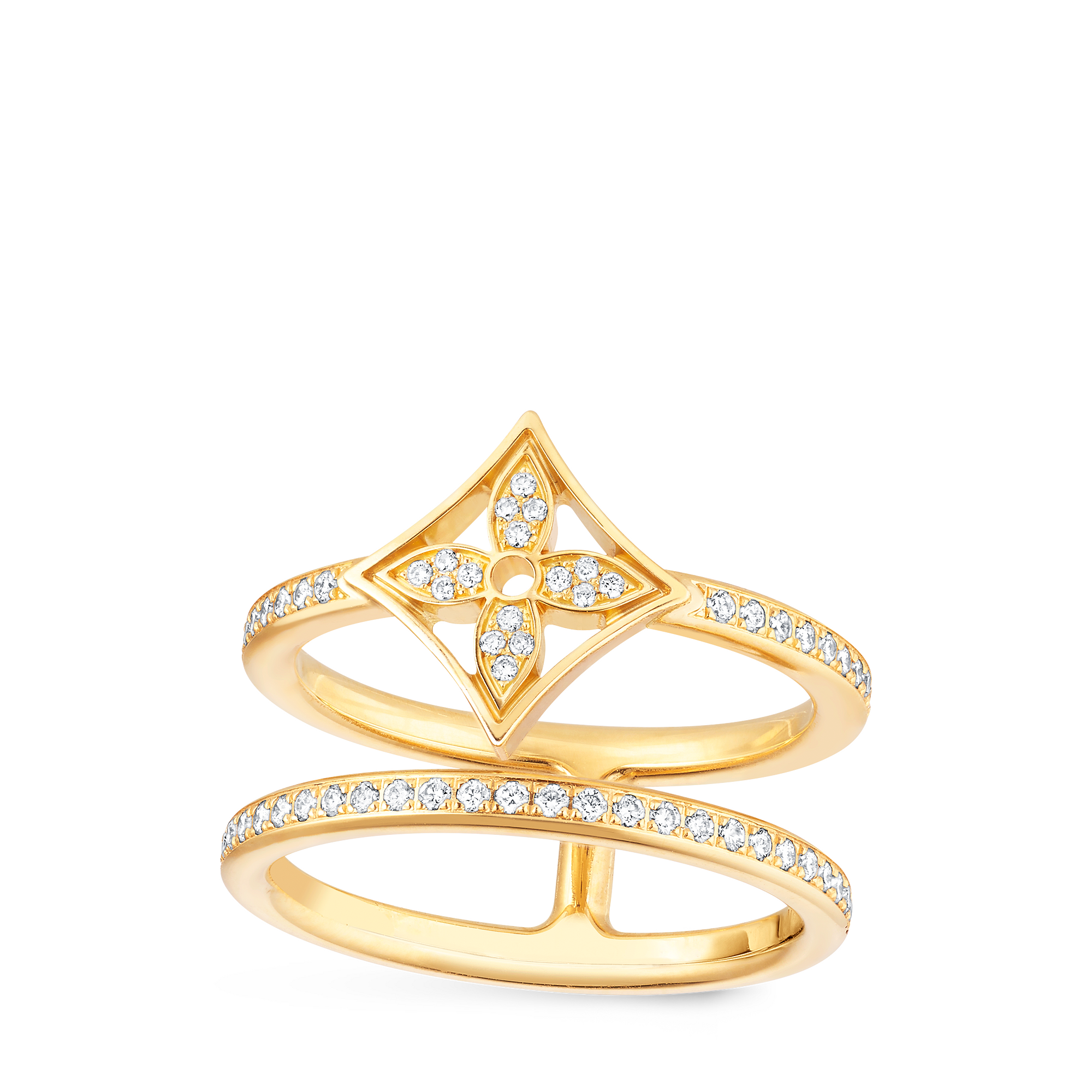 IDYLLE BLOSSOM TWO-ROW 18K Gold Diamond Ring - 3