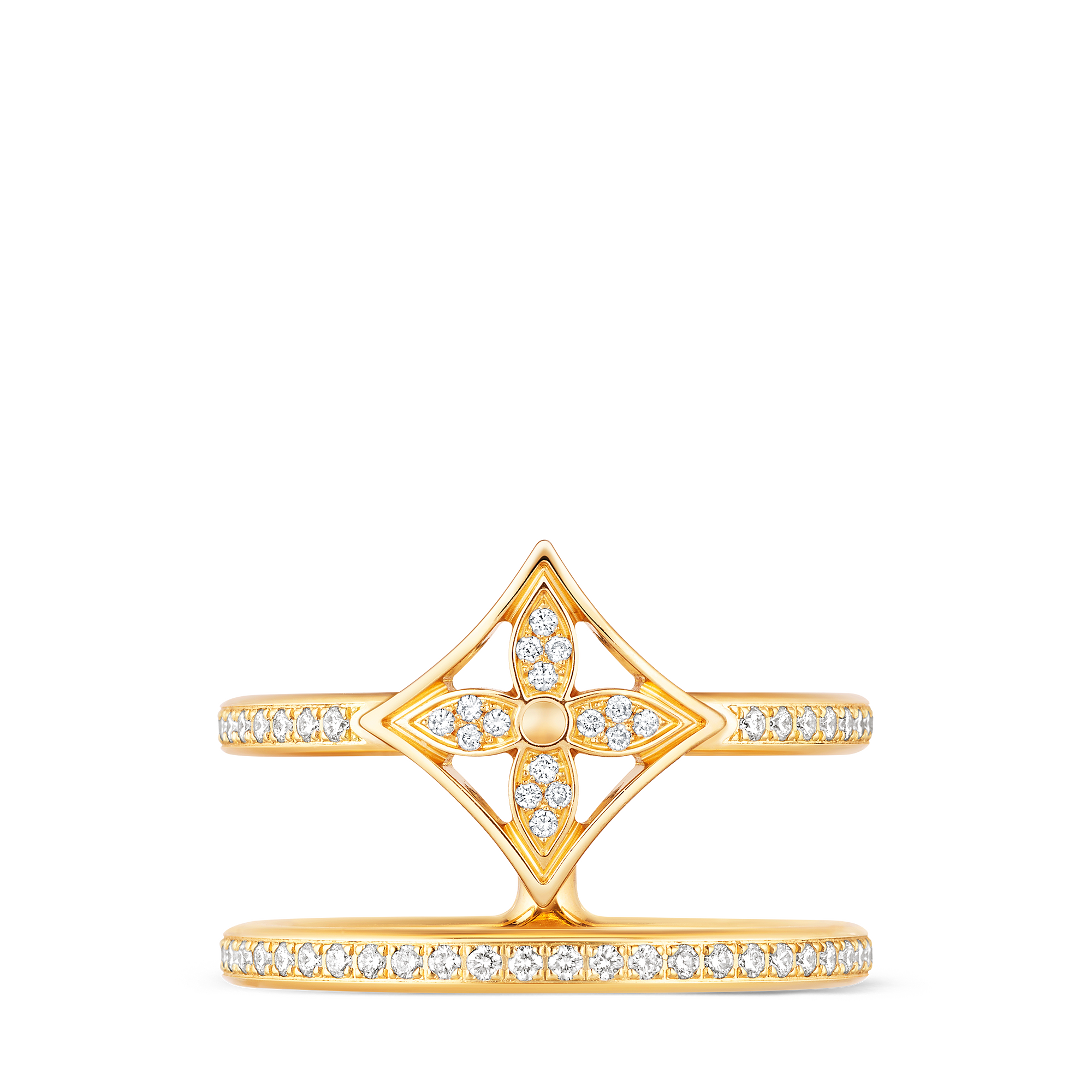 IDYLLE BLOSSOM TWO-ROW 18K Gold Diamond Ring - 1