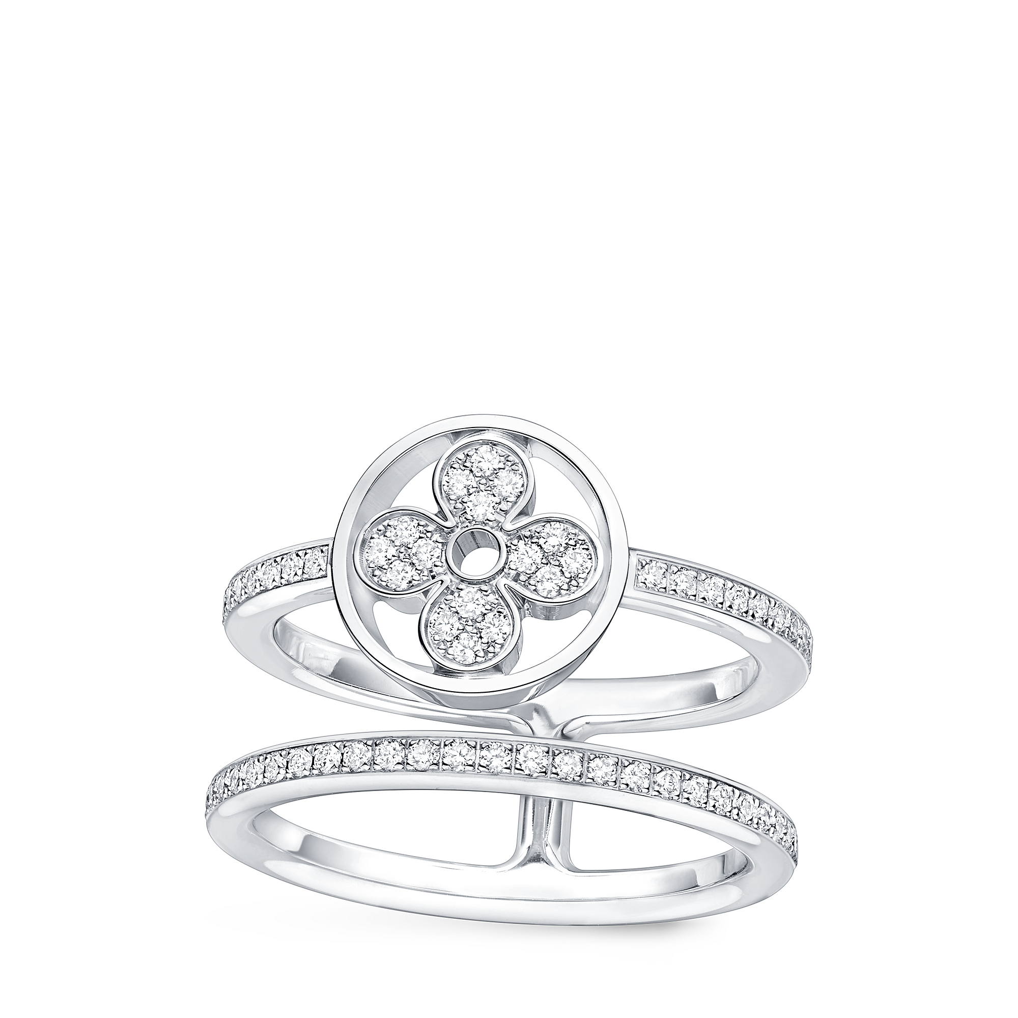 IDYLLE BLOSSOM TWO-ROW 18K Gold Diamond Ring - 3