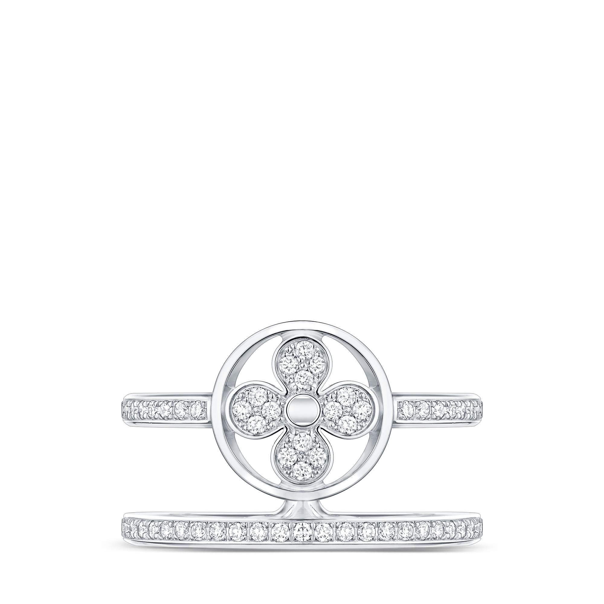 IDYLLE BLOSSOM TWO-ROW 18K Gold Diamond Ring - 1