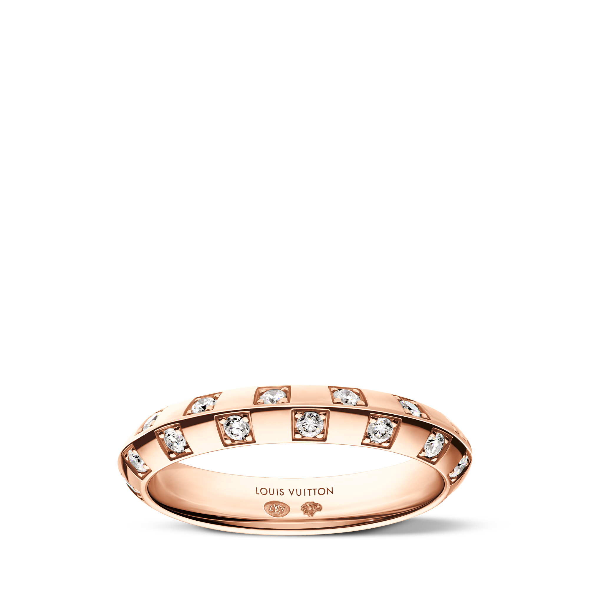 LE DAMIER DE LOUIS VUITTON Small 18K Gold Diamond Ring - 1