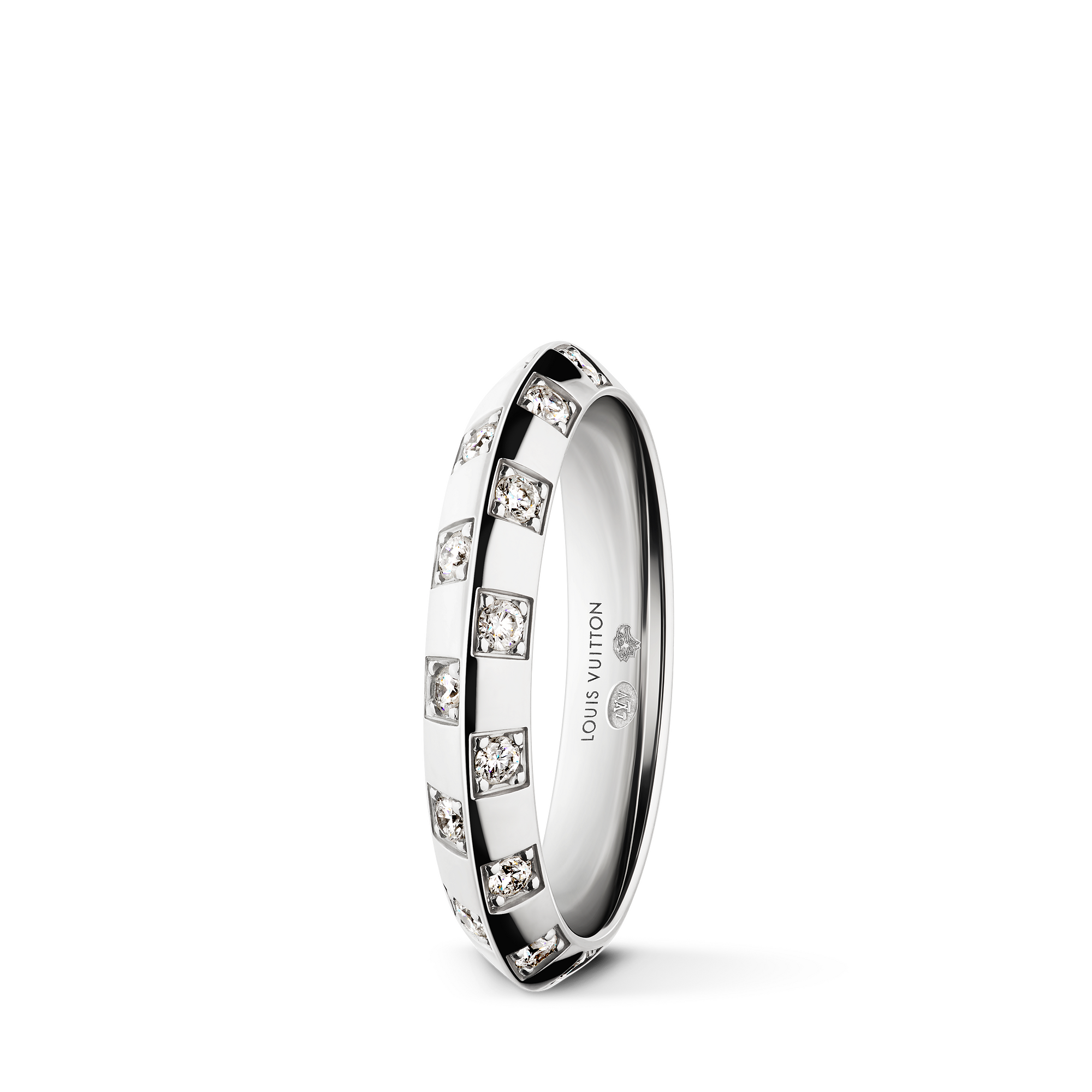 LE DAMIER DE LOUIS VUITTON Small 18K Gold Diamond Ring - 3