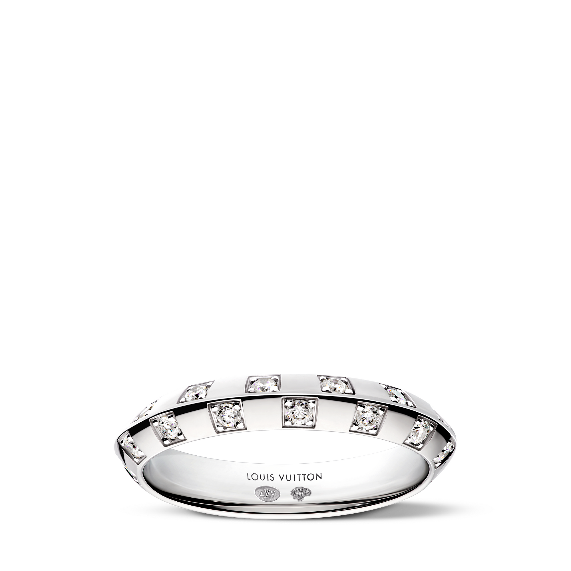 LE DAMIER DE LOUIS VUITTON Small 18K Gold Diamond Ring - 1