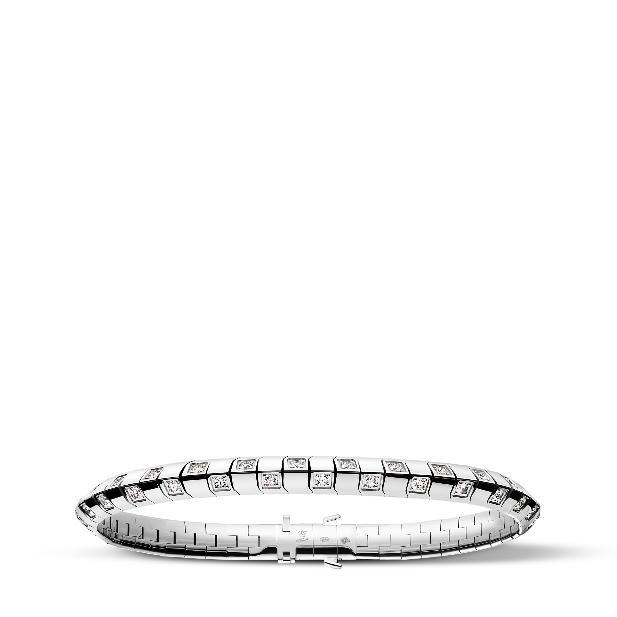 LE DAMIER DE LOUIS VUITTON 18K Gold Diamond Medium Bangle - 1