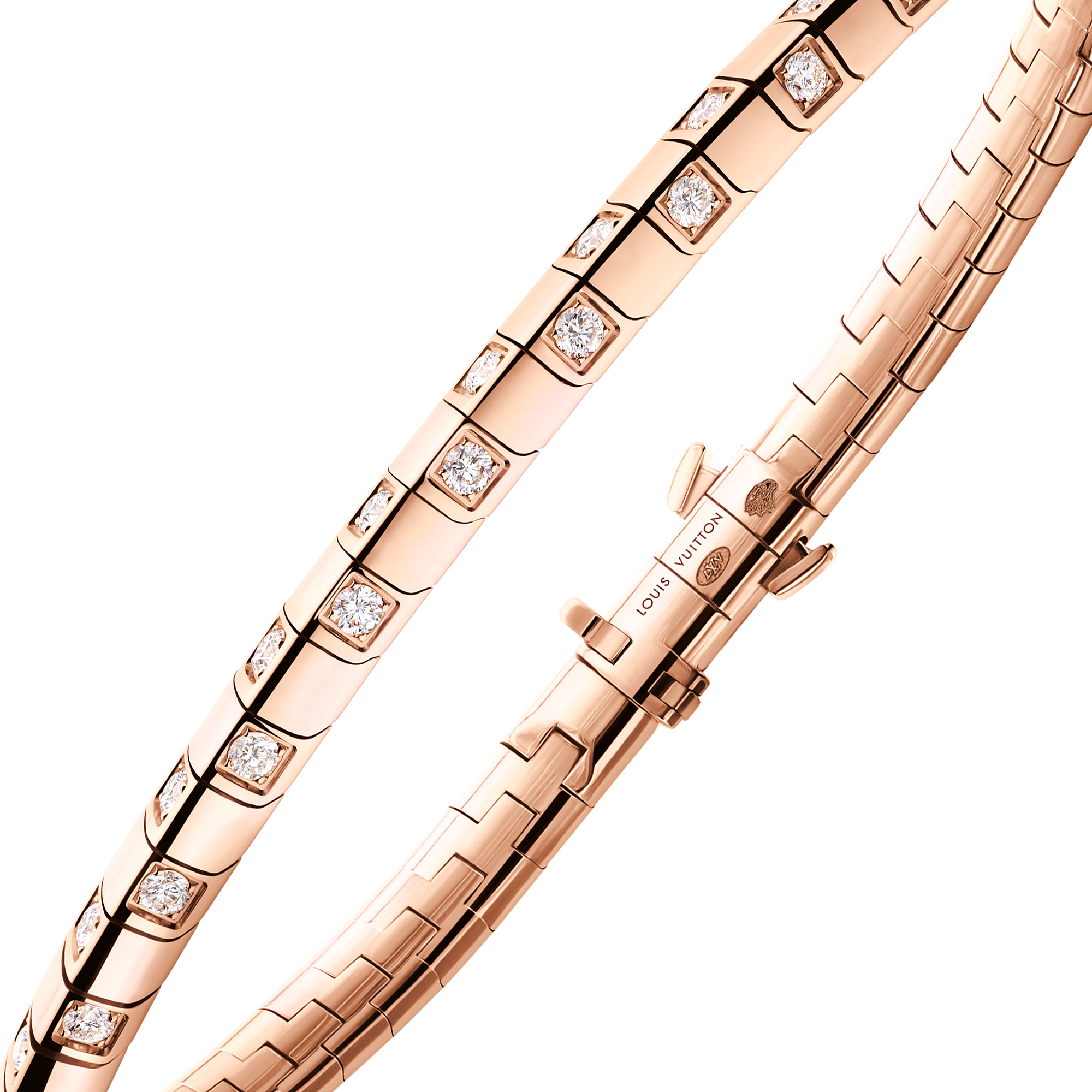 LE DAMIER DE LOUIS VUITTON 18K Gold Diamond Small Bracelet - 4