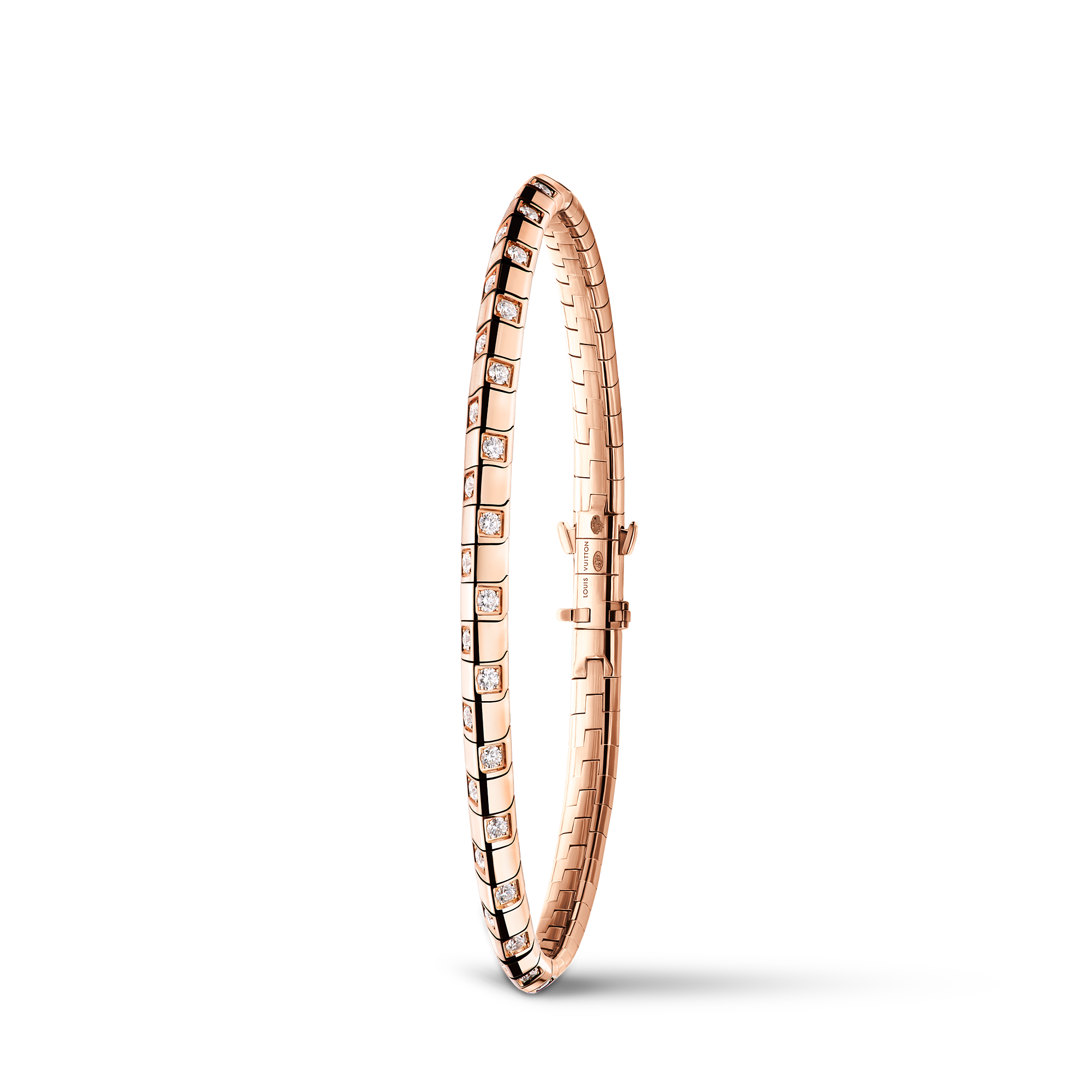 LE DAMIER DE LOUIS VUITTON 18K Gold Diamond Small Bracelet - 3