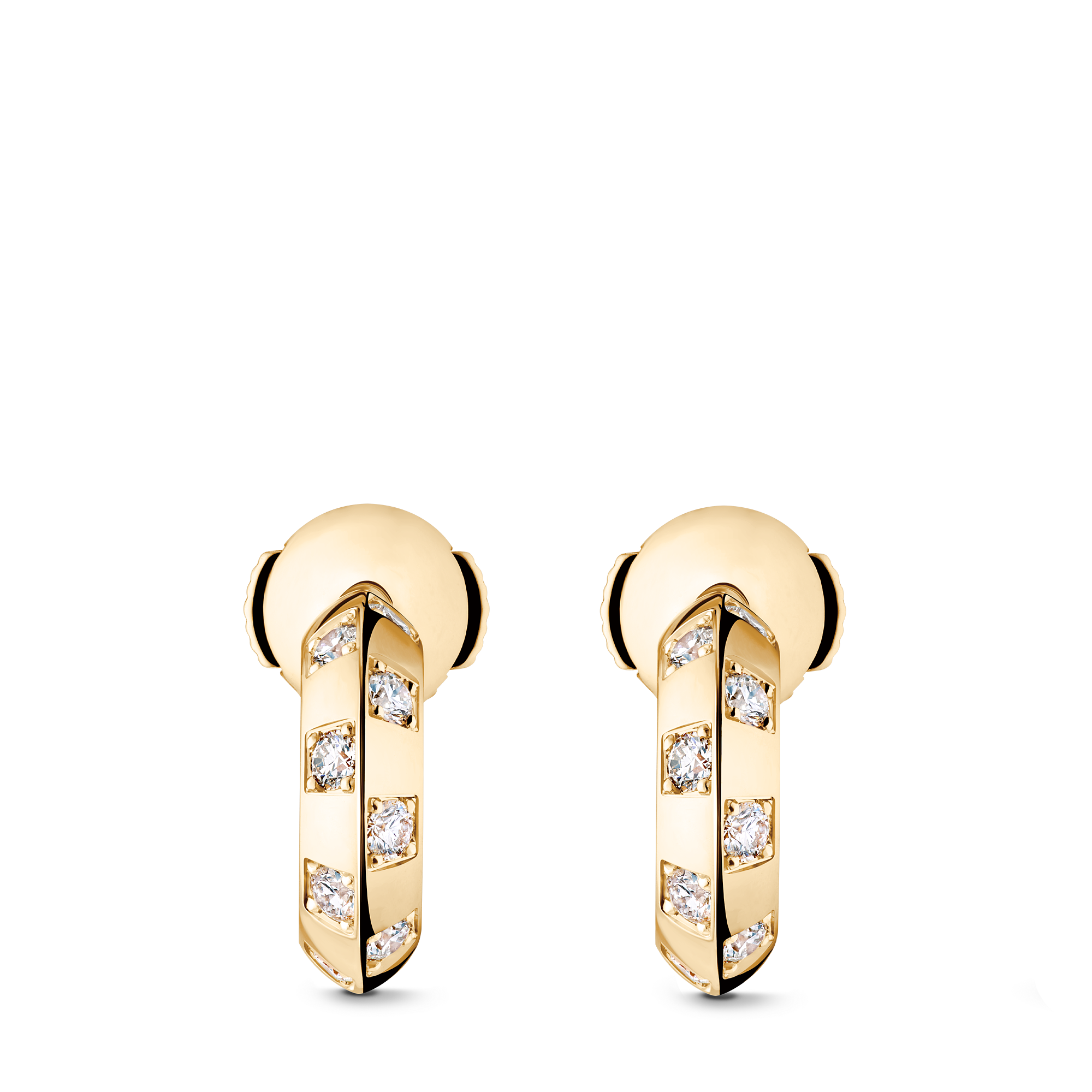 LE DAMIER DE LOUIS VUITTON 18K Gold Diamond Small Earrings - 3