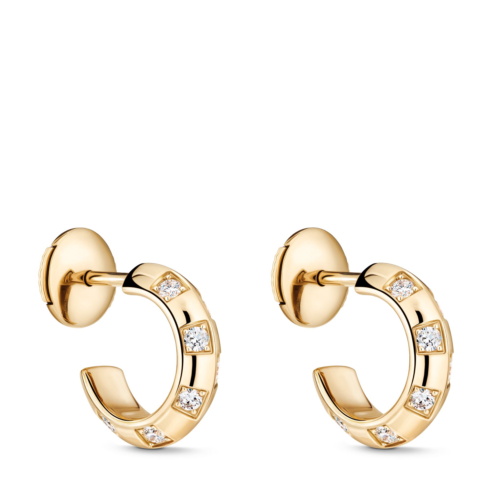 LE DAMIER DE LOUIS VUITTON 18K Gold Diamond Small Earrings - 1