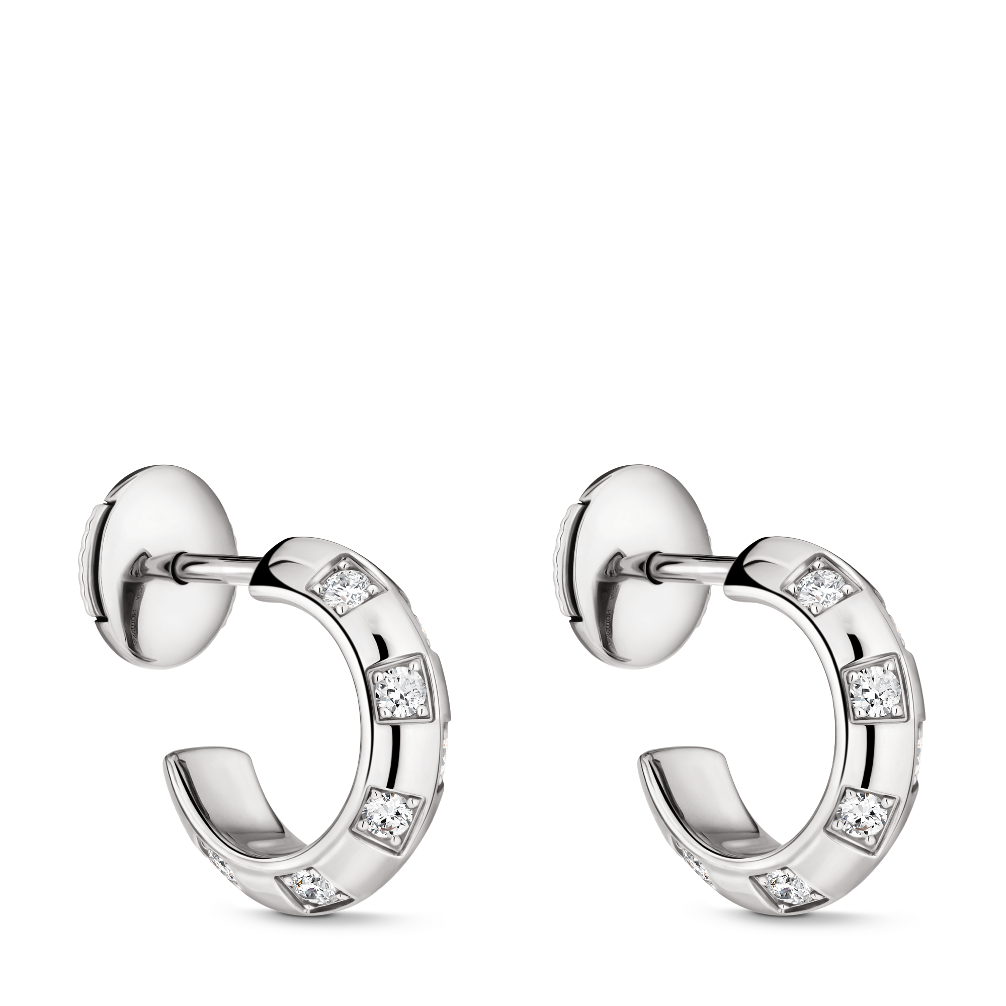 LE DAMIER DE LOUIS VUITTON 18K Gold Diamond Small Earrings - 1