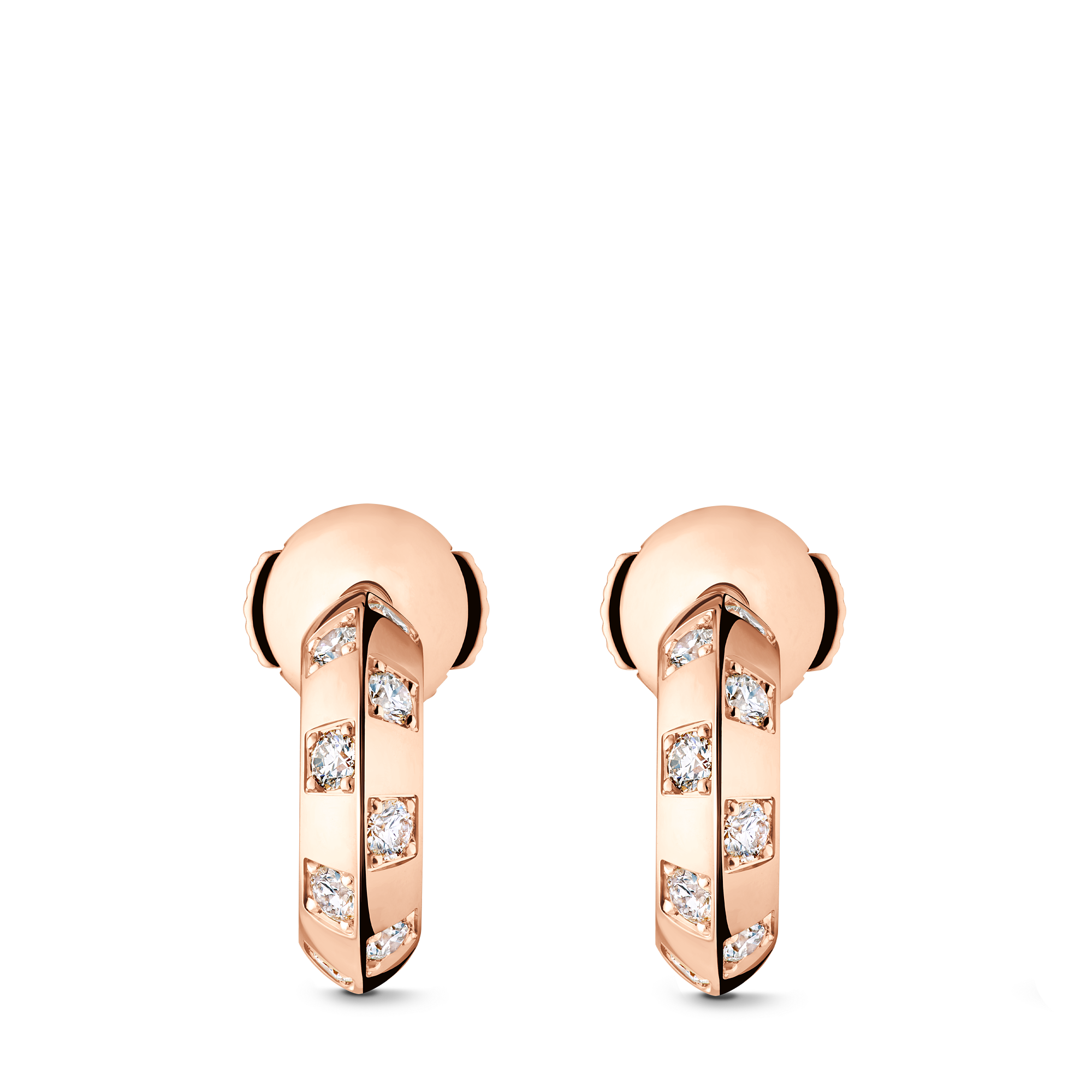 LE DAMIER DE LOUIS VUITTON 18K Gold Diamond Small Earrings - 3