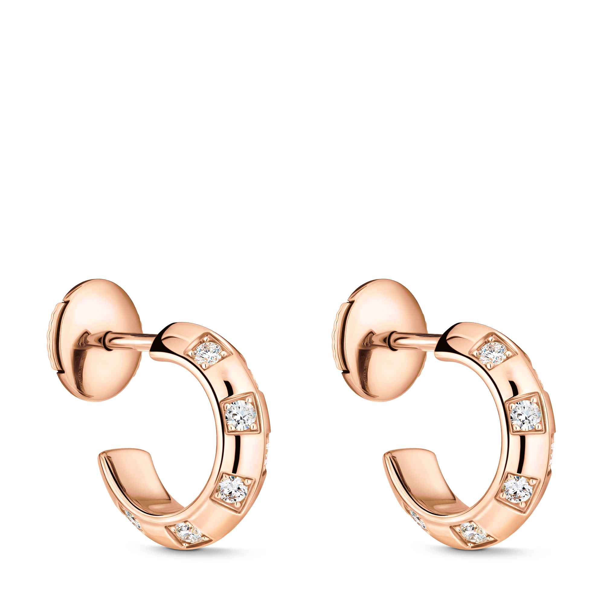 LE DAMIER DE LOUIS VUITTON 18K Gold Diamond Small Earrings - 1