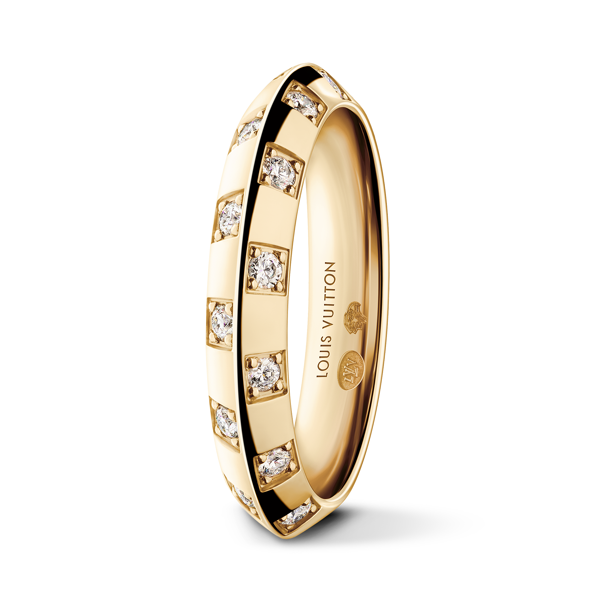 LE DAMIER DE LOUIS VUITTON 18K gold diamond ring - 3