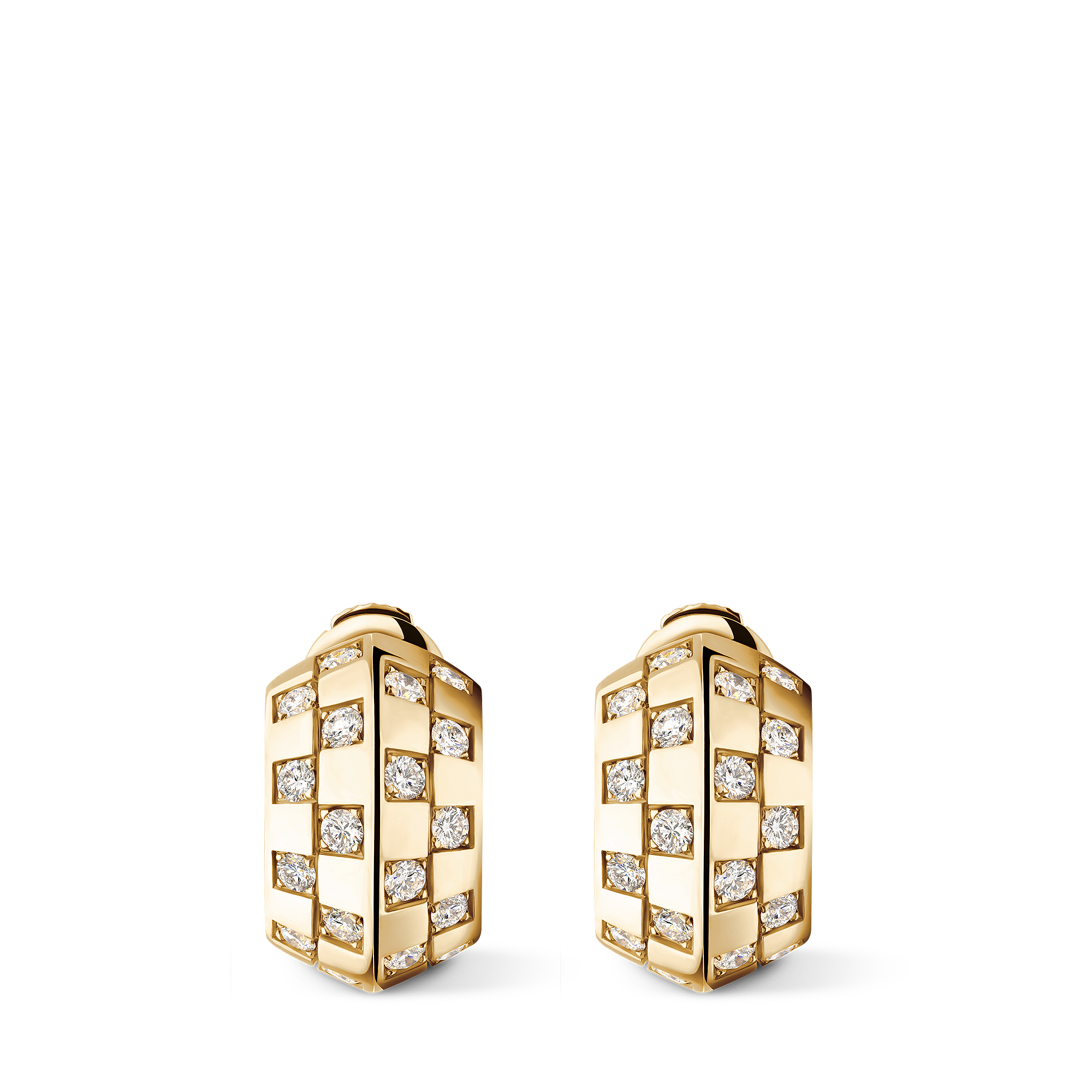 LE DAMIER DE LOUIS VUITTON 18K Gold Diamond Earrings - 3