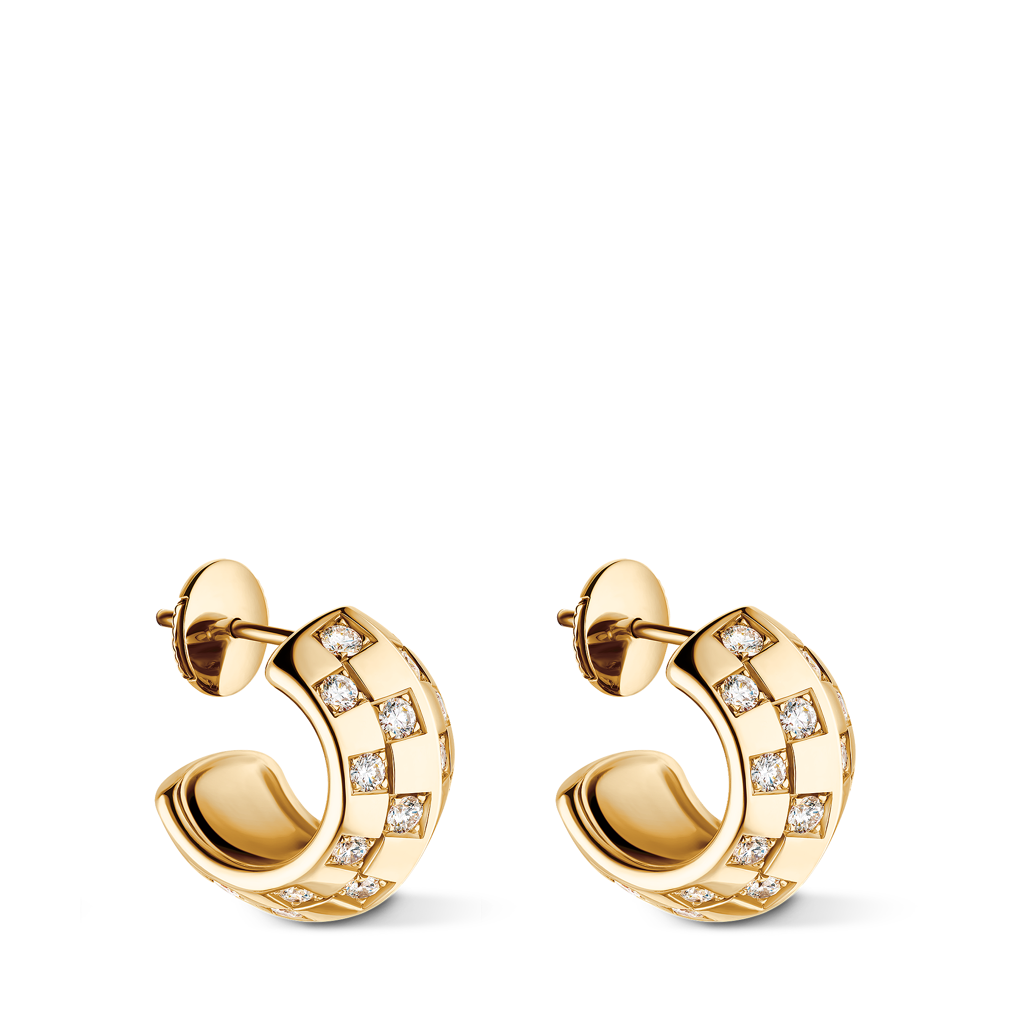 LE DAMIER DE LOUIS VUITTON 18K Gold Diamond Earrings - 1