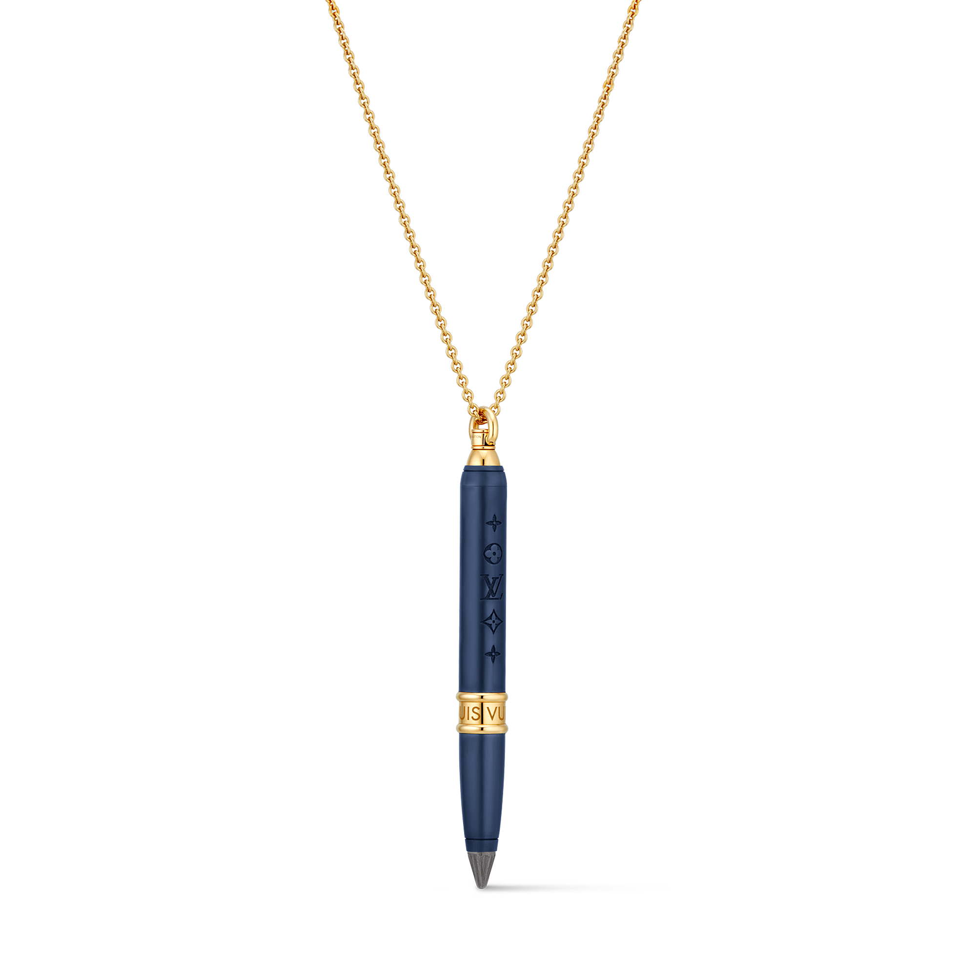 LES GASTONS VUITTON DESIGNER 18K Gold Titanium Necklace - 3
