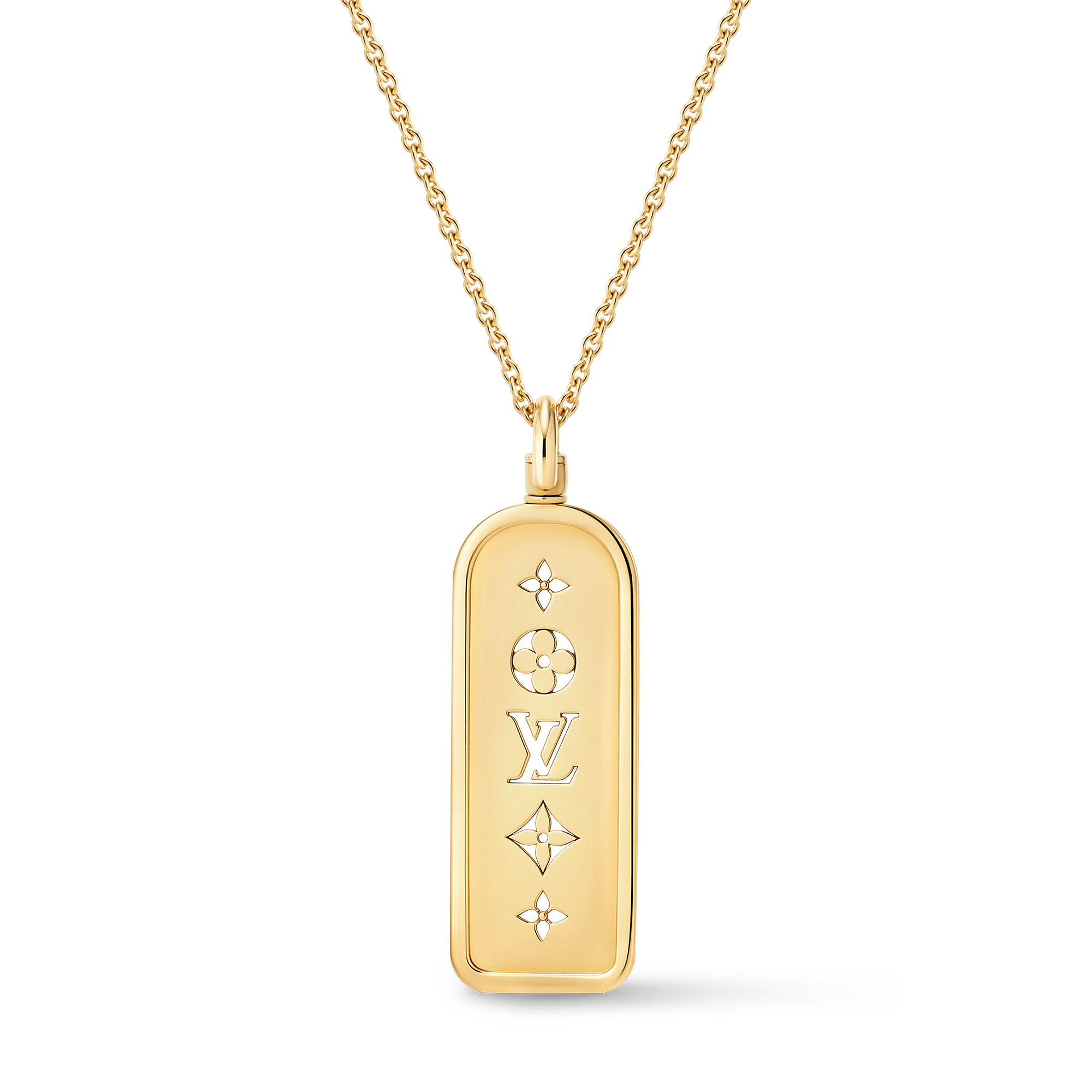 LES GASTONS VUITTON LARGE TAG 18K Gold Necklace - 1