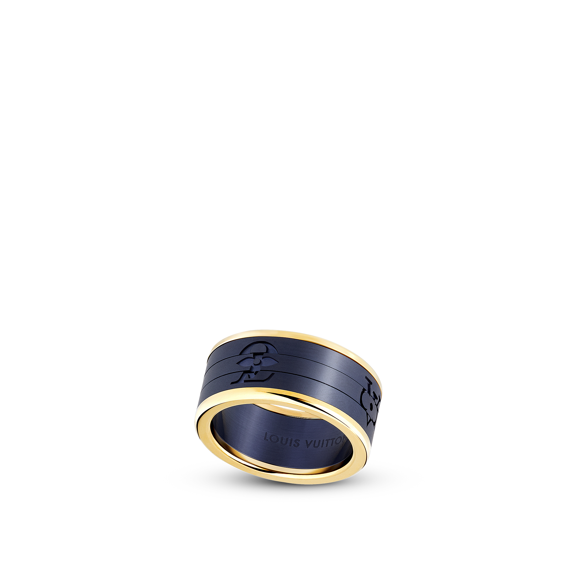 LES GASTONS VUITTON PUZZLE 18K Gold Titanium Ring - 7