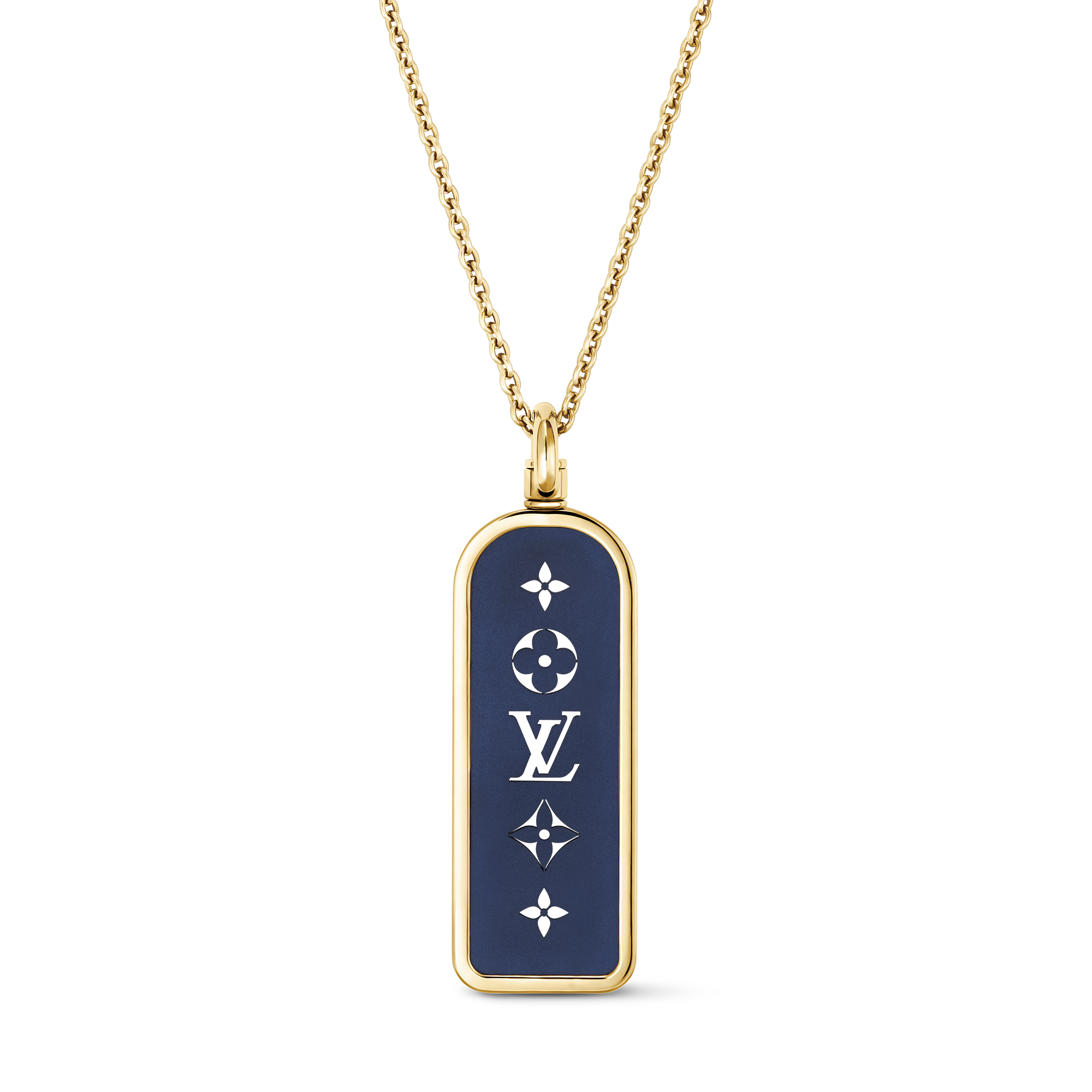 LES GASTONS VUITTON TAG 18K gold (yellow) titanium large necklace - 1